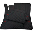 Black Leather Floor Mats For Mercedes Benz GLA-Class X156 (2013-2017) | ER56 Design - AutoWin