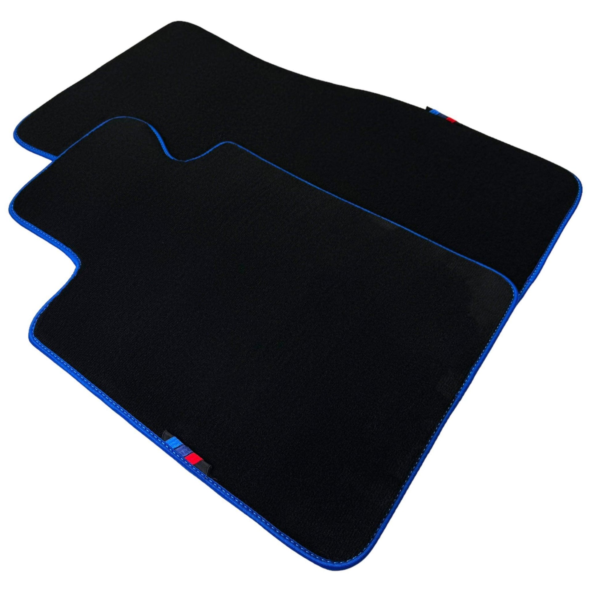 Black Mats For BMW 3 Series E30 2-doors Coupe | Blue Trim - AutoWin