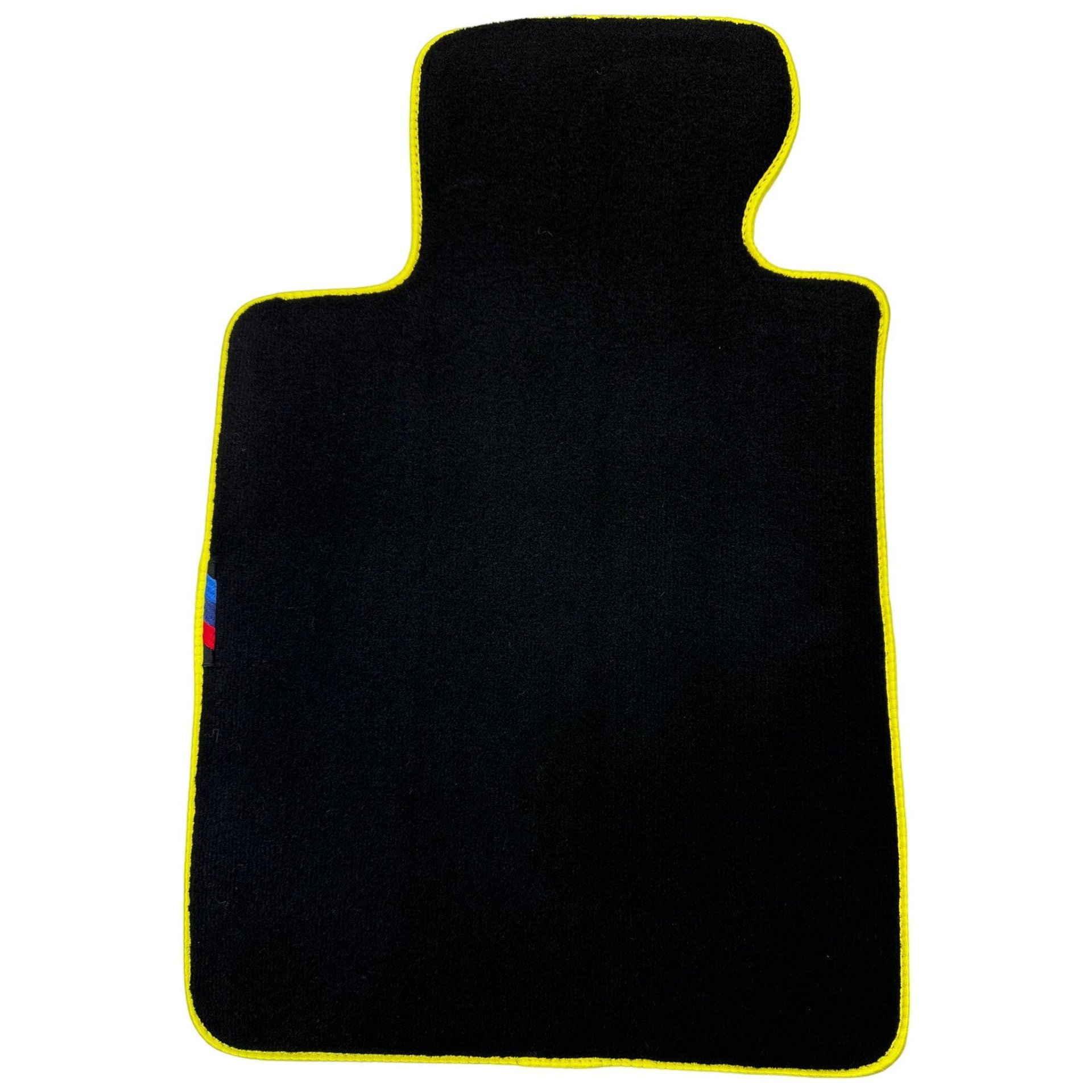 Black Mats For BMW 3 Series E46 4-door Sedan | Yellow Trim - AutoWin