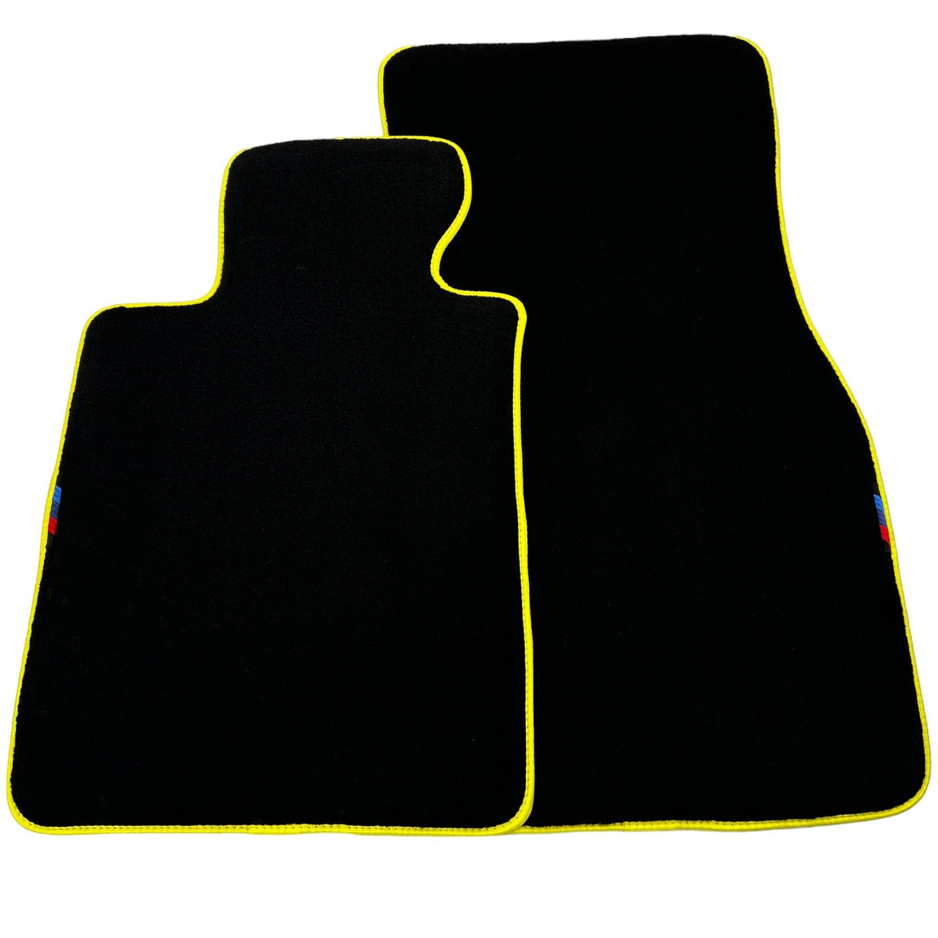 Black Mats For BMW 3 Series E46 Convertible | Yellow Trim - AutoWin