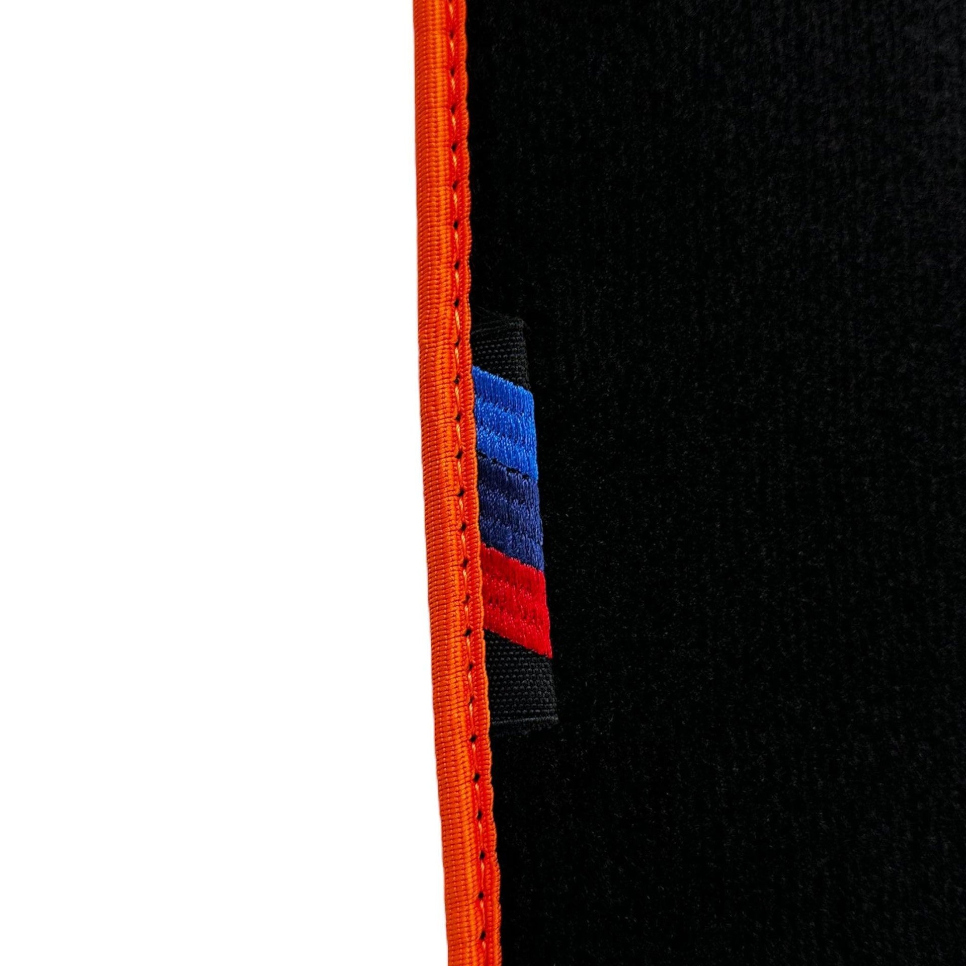 Black Mats For BMW 6 Series E64 Convertible | Orange Trim - AutoWin