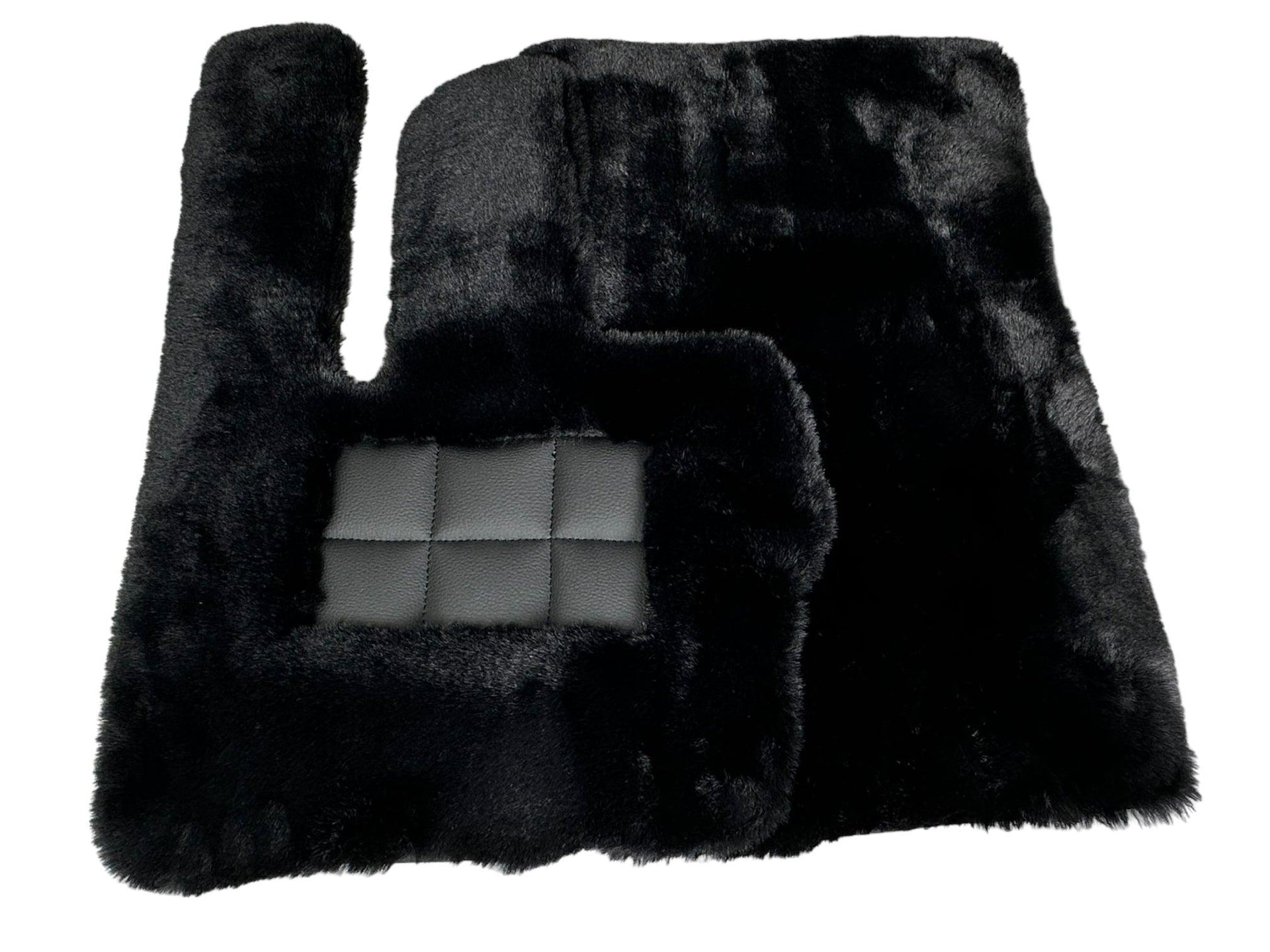 Black Sheepskin Floor Mats For Mercedes-Benz G Class 2019-2022 W463 ER56 Design - AutoWin