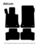 Black Sheepskin Floor Mats For Mercedes Benz GLK-Class X204 (2012-2015) | ER56 Design - AutoWin