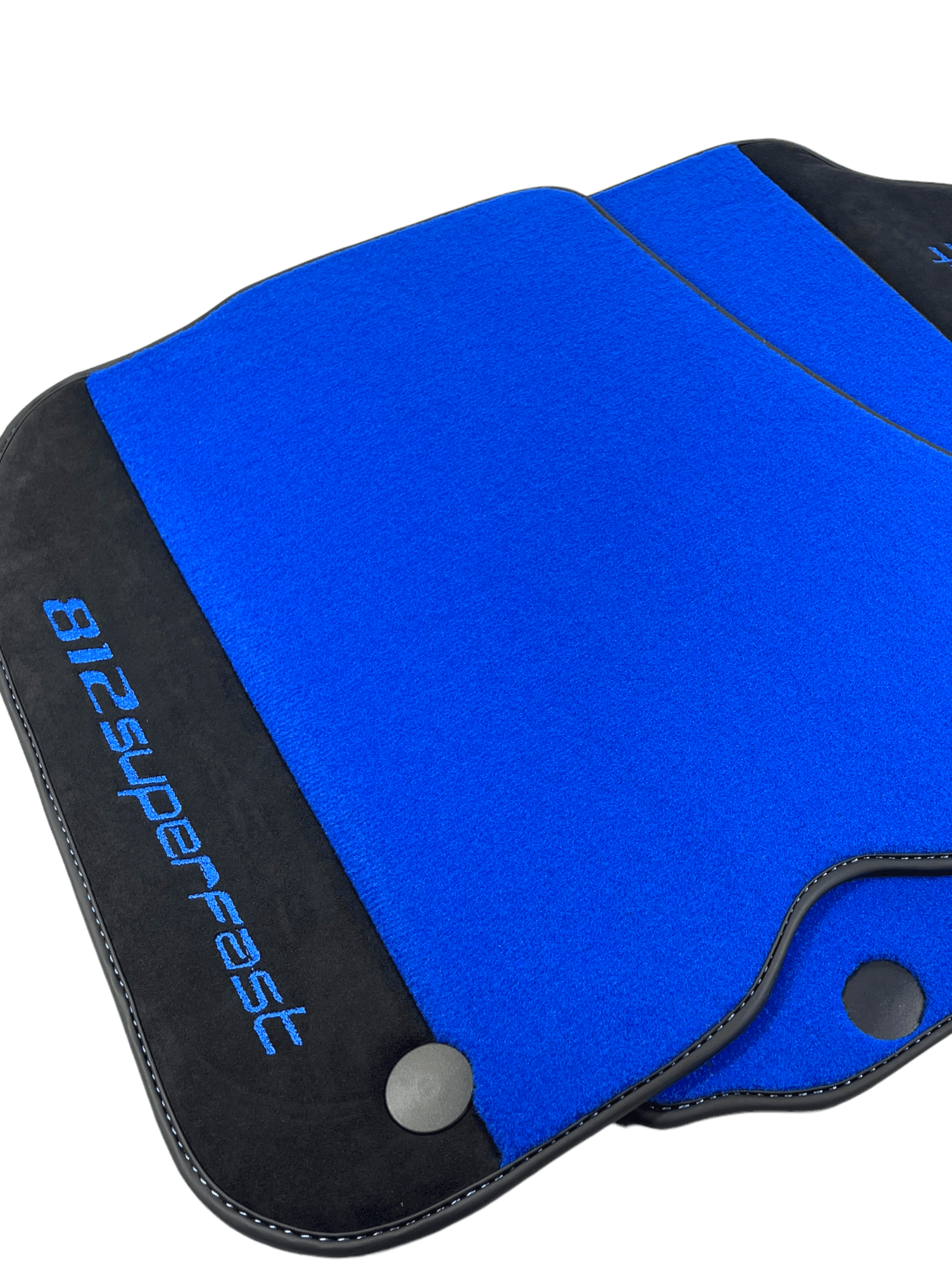 Blue Floor Mats For Ferrari 812 Superfast With Alcantara Leather - AutoWin