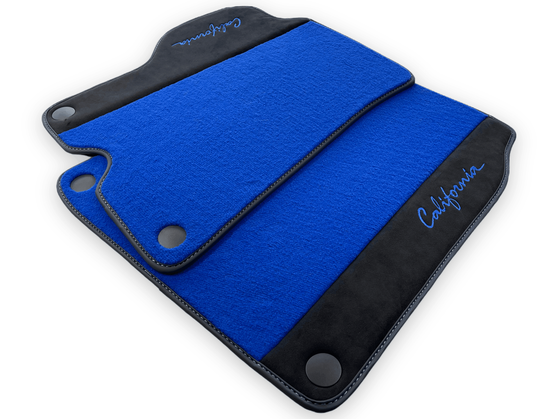 Blue Floor Mats For Ferrari California 2008-2014 With Alcantara - AutoWin