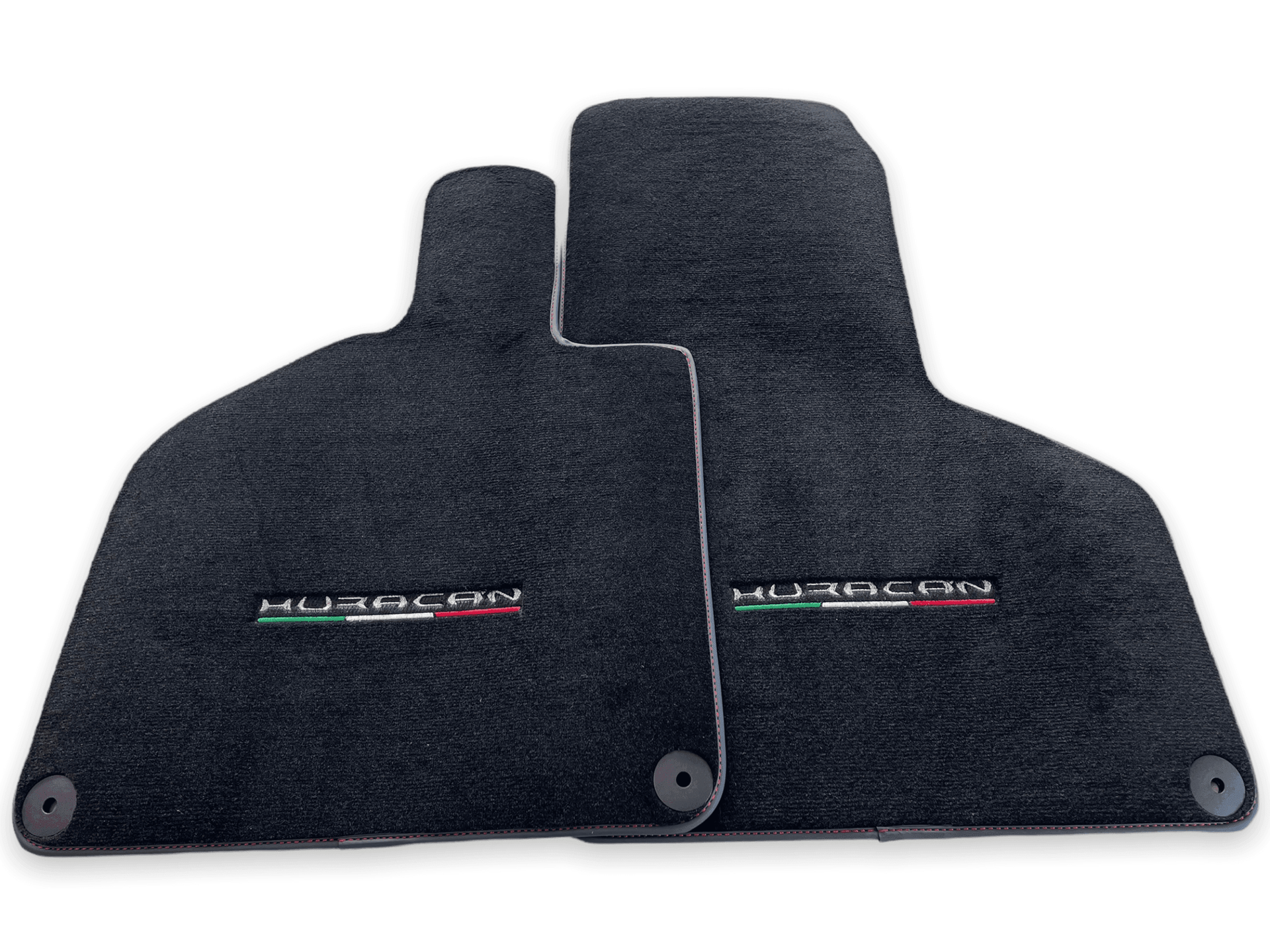 Floor Mats for Lamborghini Huracan With Italian Flag Red Stitch - AutoWin