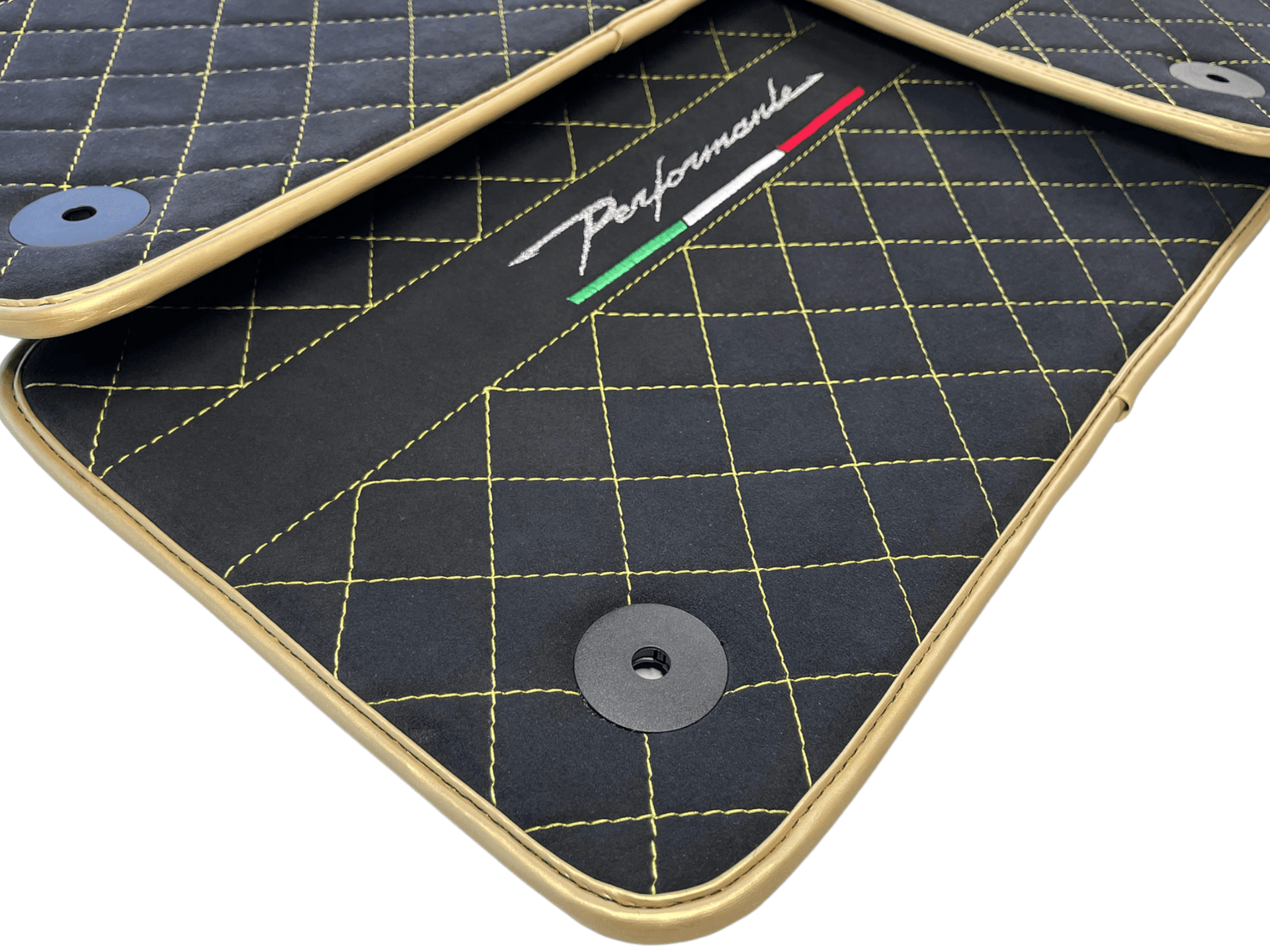 Lamborghini Urus Alcantara Leather Floor Mats with Gold Trim