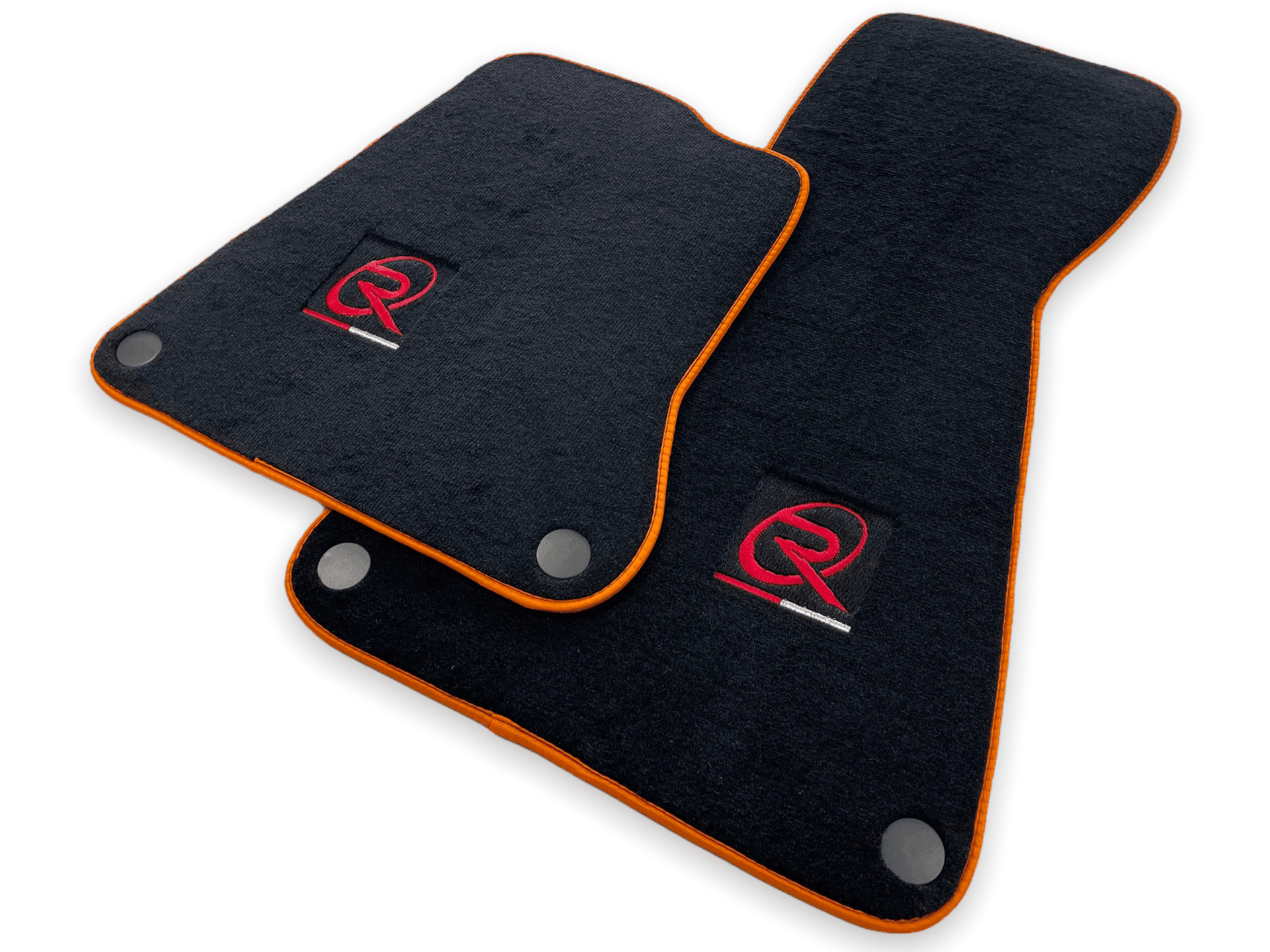 Floor Mats For McLaren MP4 12C Black Tailored Carpets Orange Trim - AutoWin