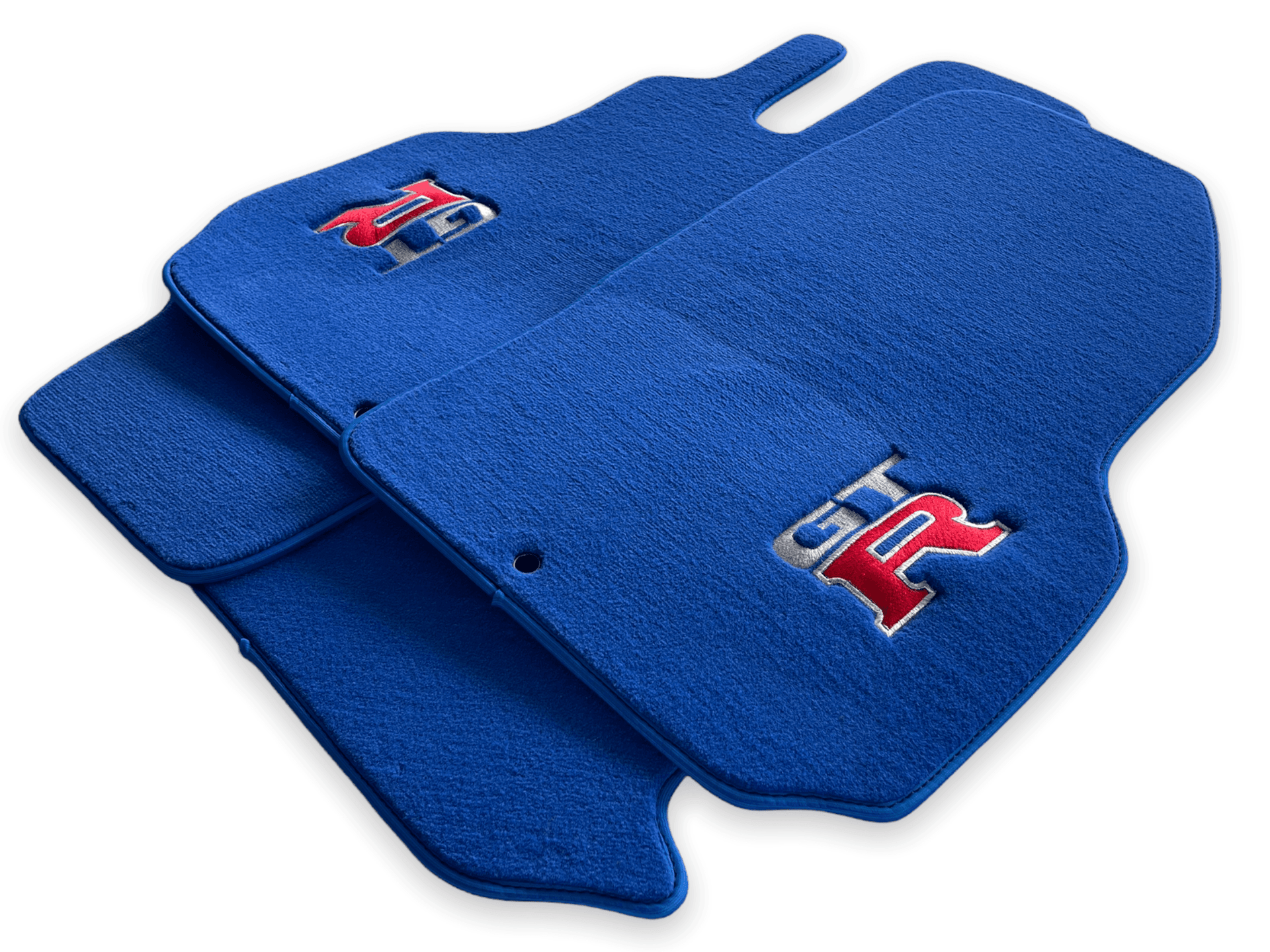 Floor Mats for Nissan GT-R - Tailored Blue Carpets Set with GTR Emblem | AutoWin