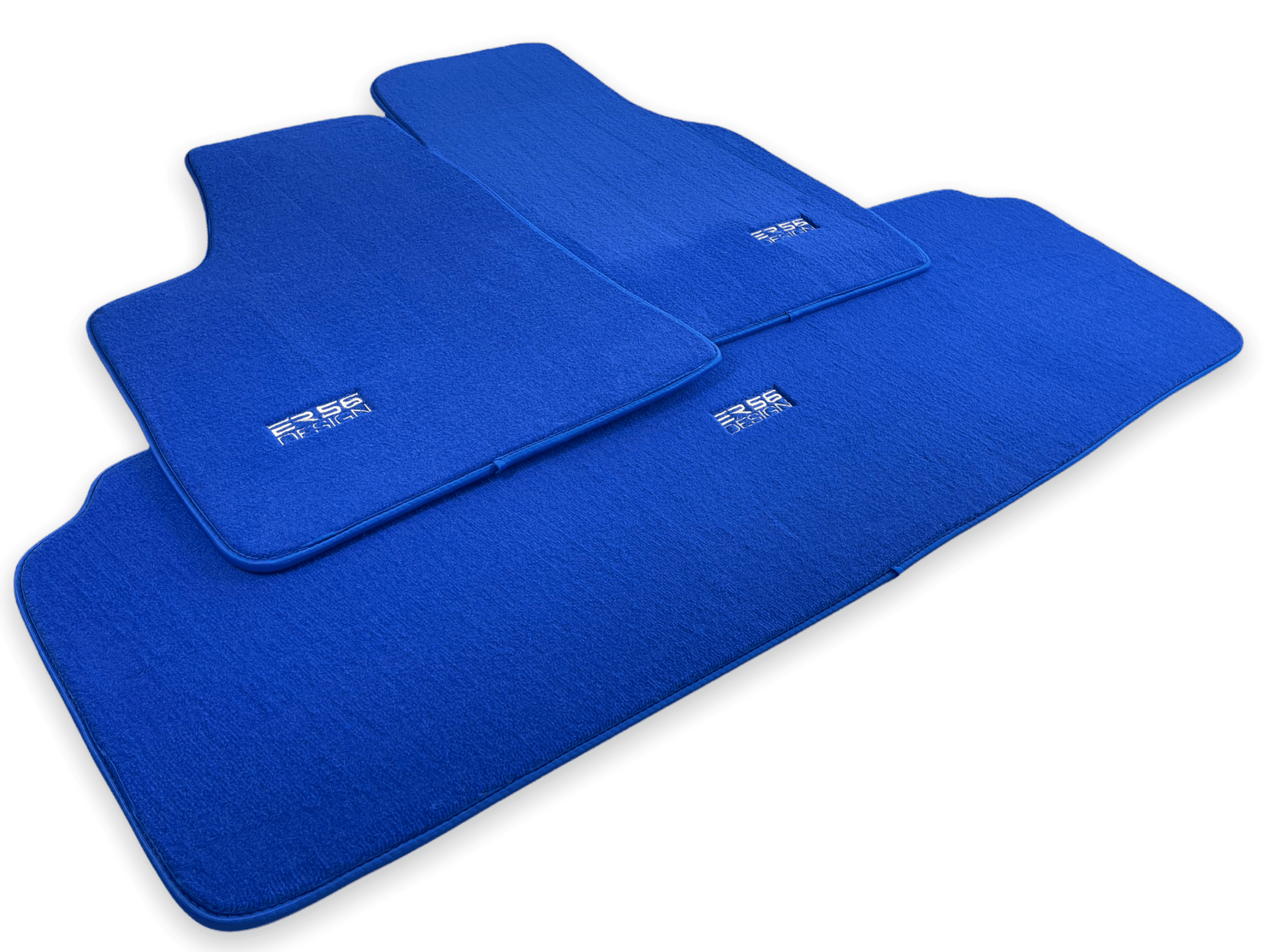 Floor Mats For Tesla Model X (6 Seats) Blue Tailored Carpets ER56 Design - AutoWin