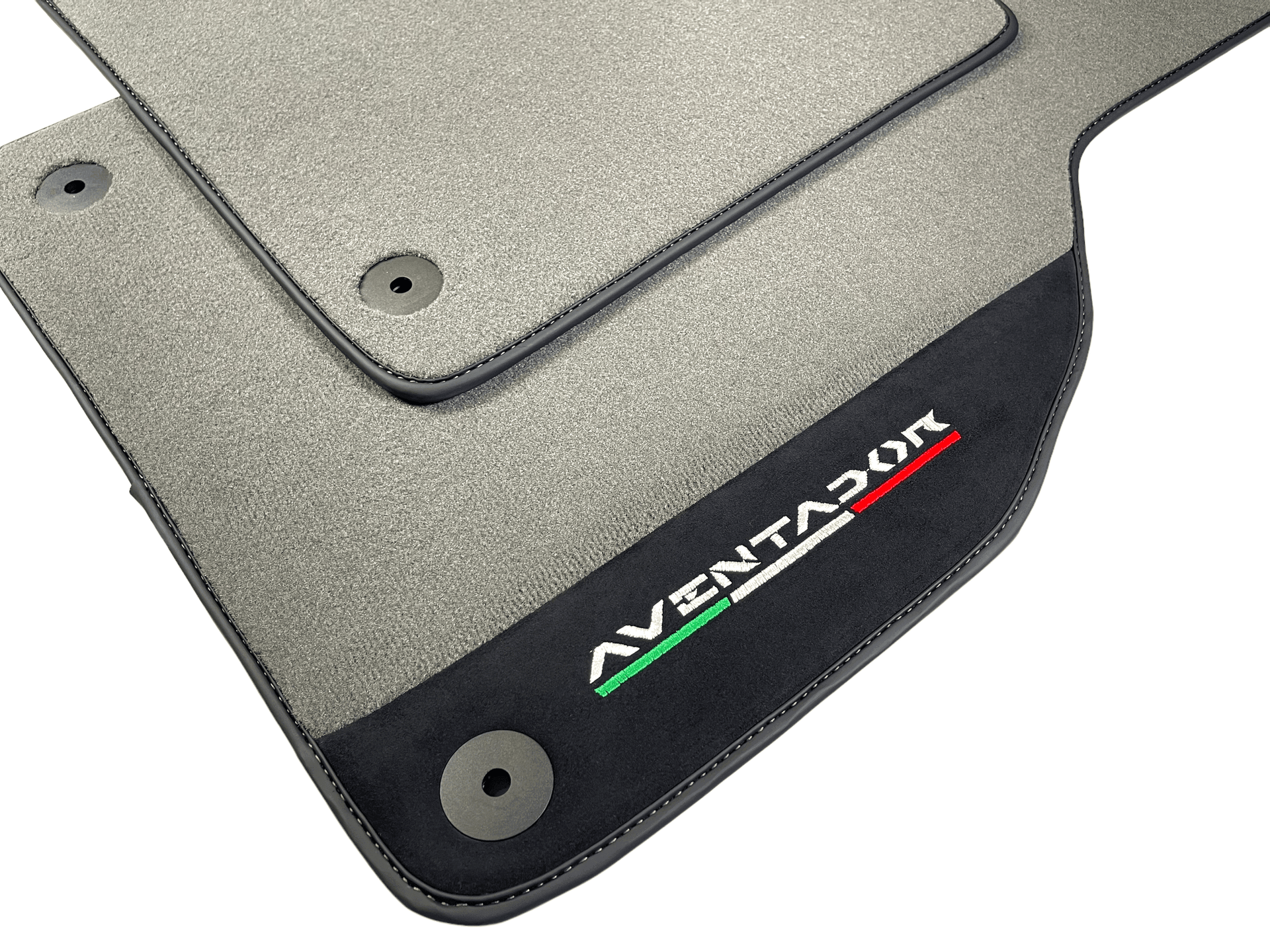 Gray Floor Mats for Lamborghini Aventador With Alcantara Leather - AutoWin
