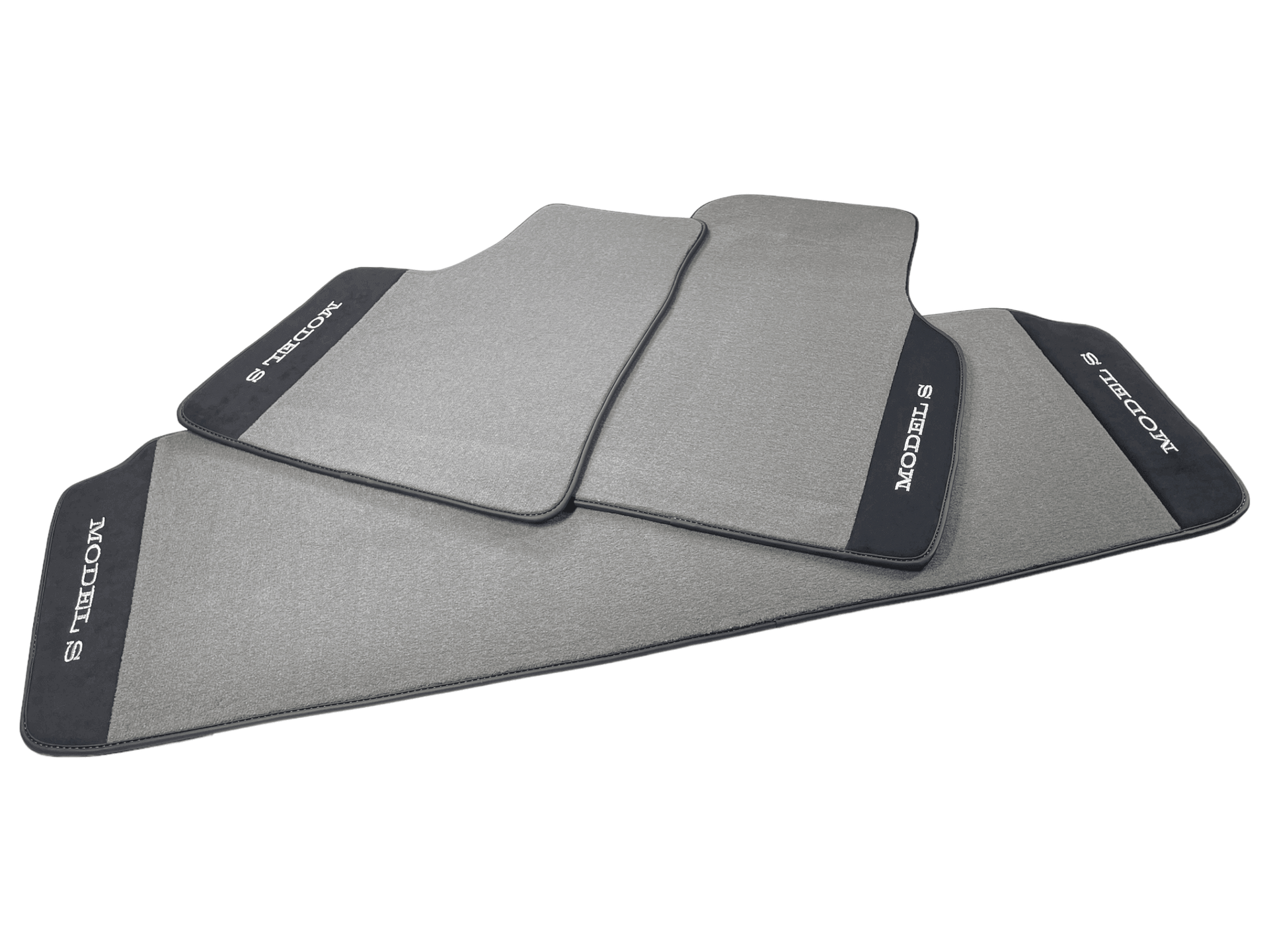 Gray Floor Mats For Tesla Model S With Alcantara Leather - AutoWin