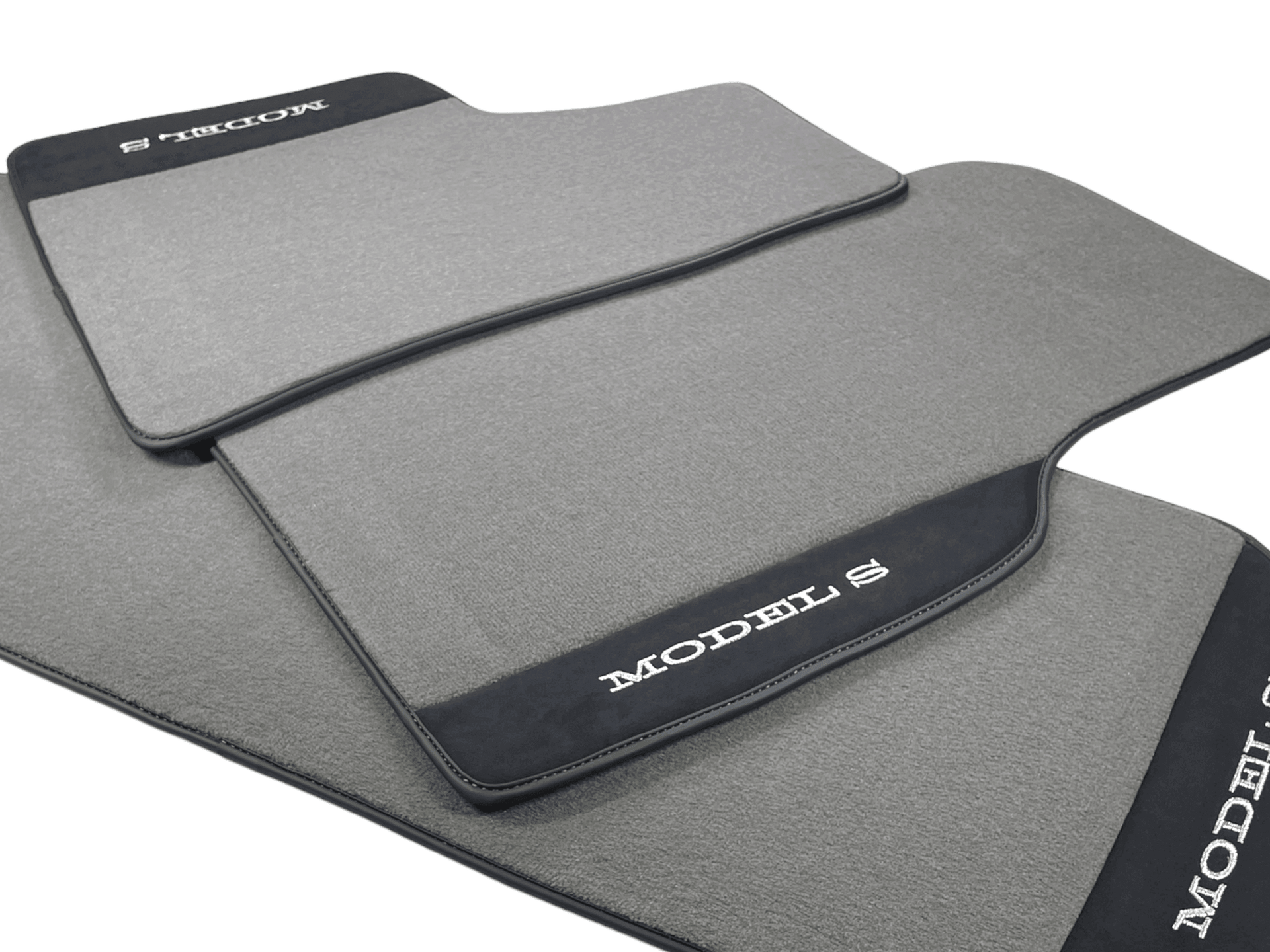 Gray Floor Mats For Tesla Model S With Alcantara Leather - AutoWin