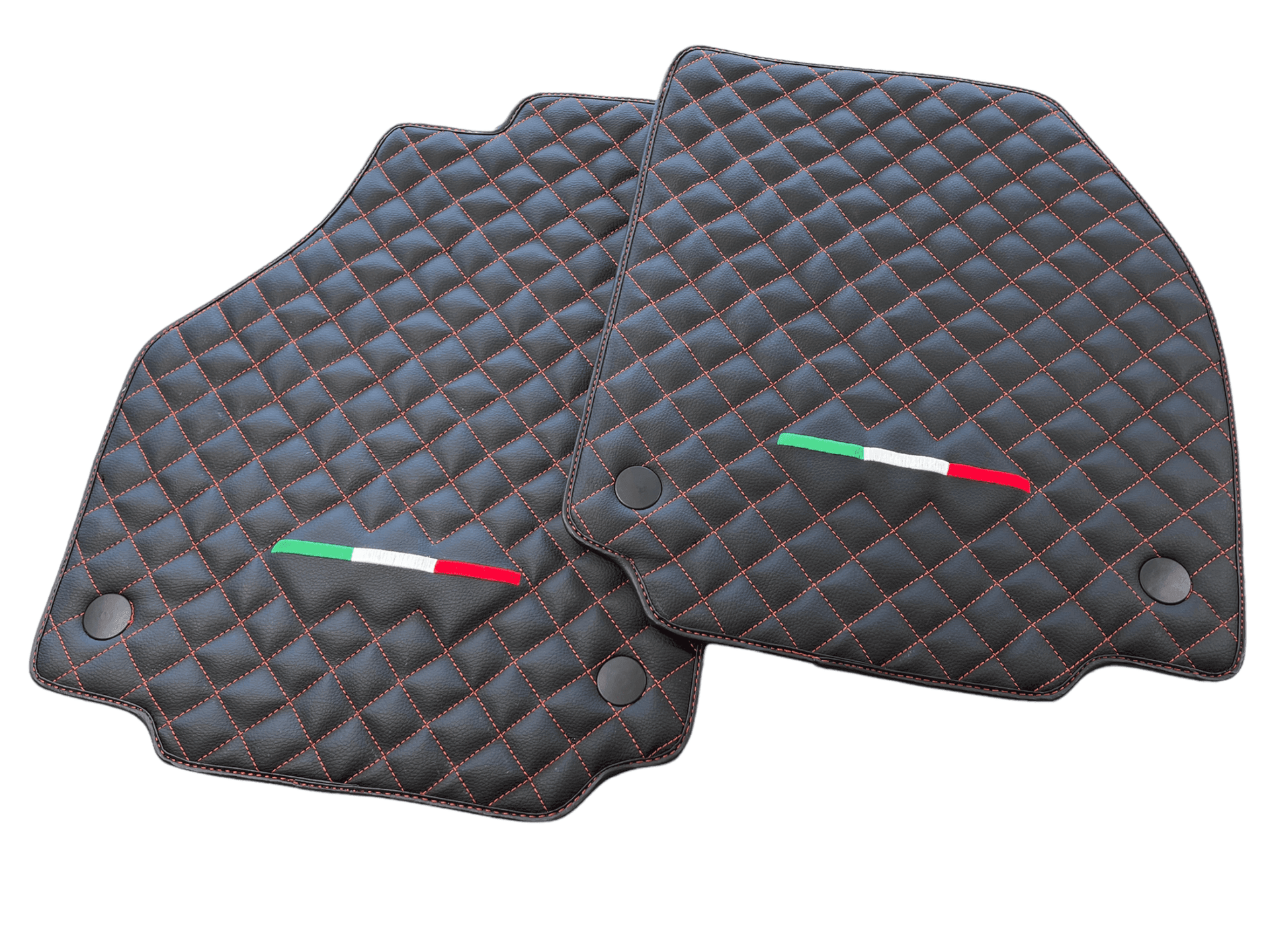 Leather Floor Mats For Ferrari F8 Tributo (2019-2023) Italian Edition - AutoWin