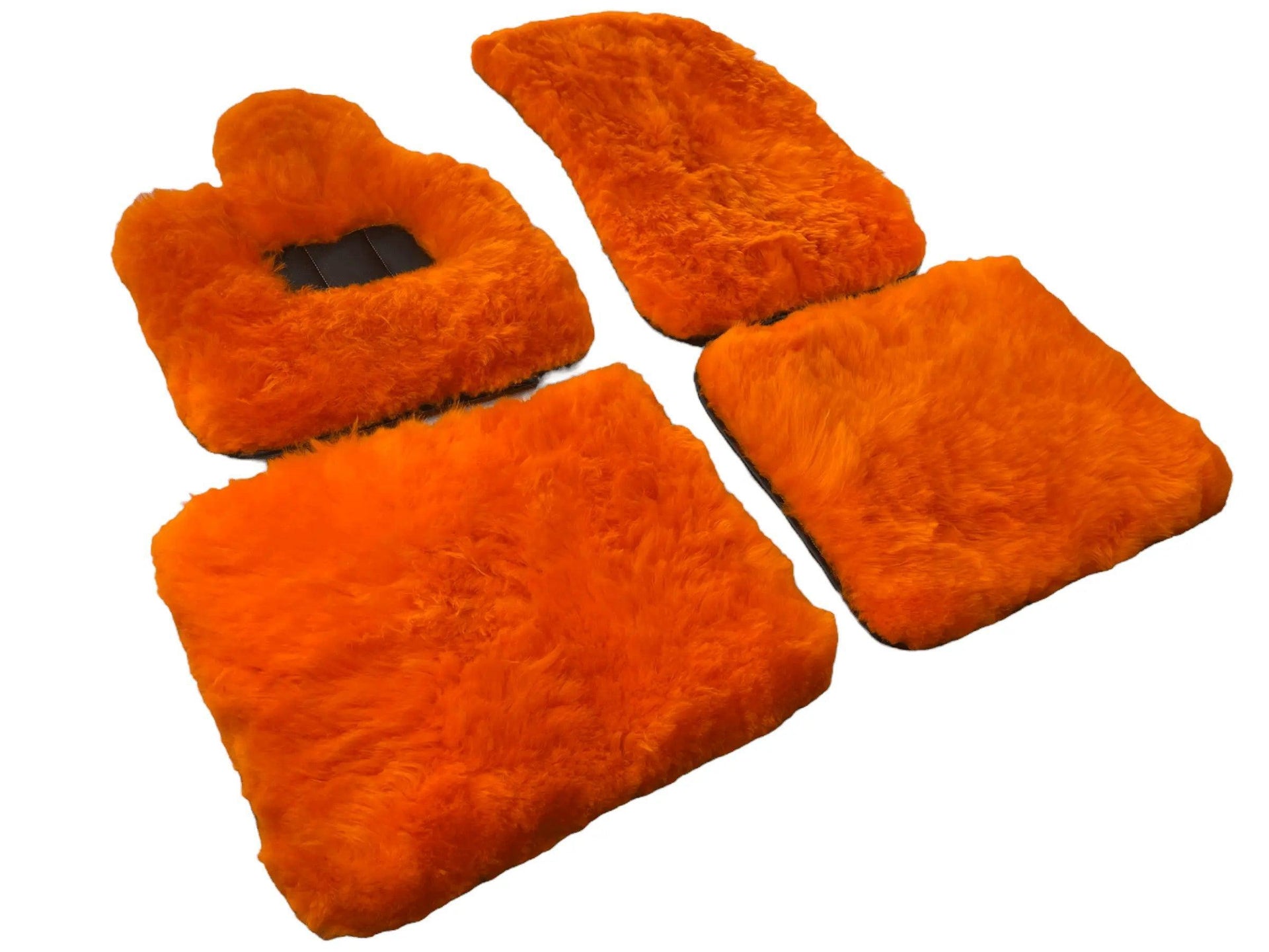 Orange Sheepskin Floor Mats For Bentley Mulsanne (2010-2020) Er56 Design Brand - AutoWin
