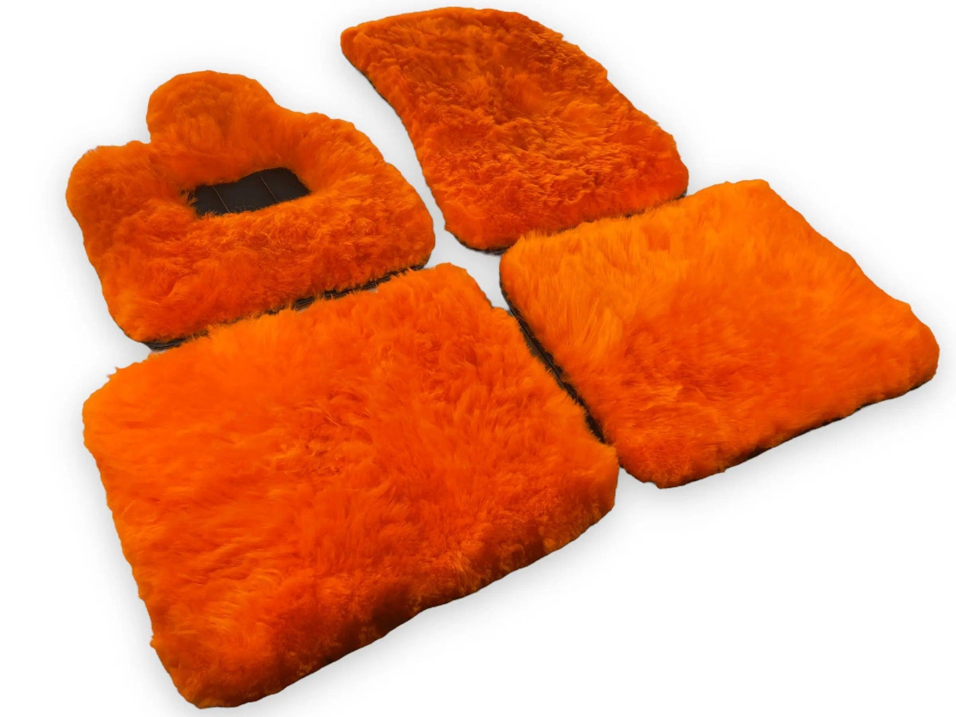 Orange Sheepskin Floor Mats For Bentley Mulsanne (2010-2020) Er56 Design Brand - AutoWin