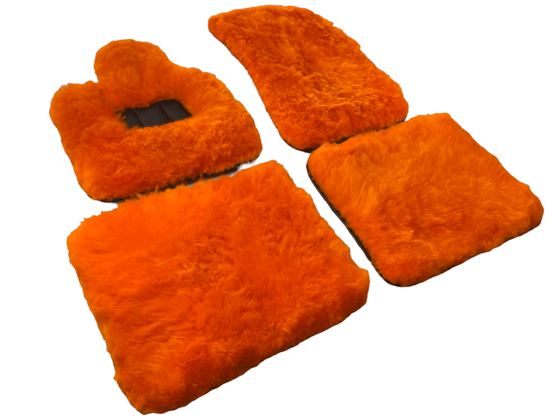 Orange Sheepskin Floor Mats For Rolls Royce Shadow 1965-1977 Er56 Design Brand - AutoWin