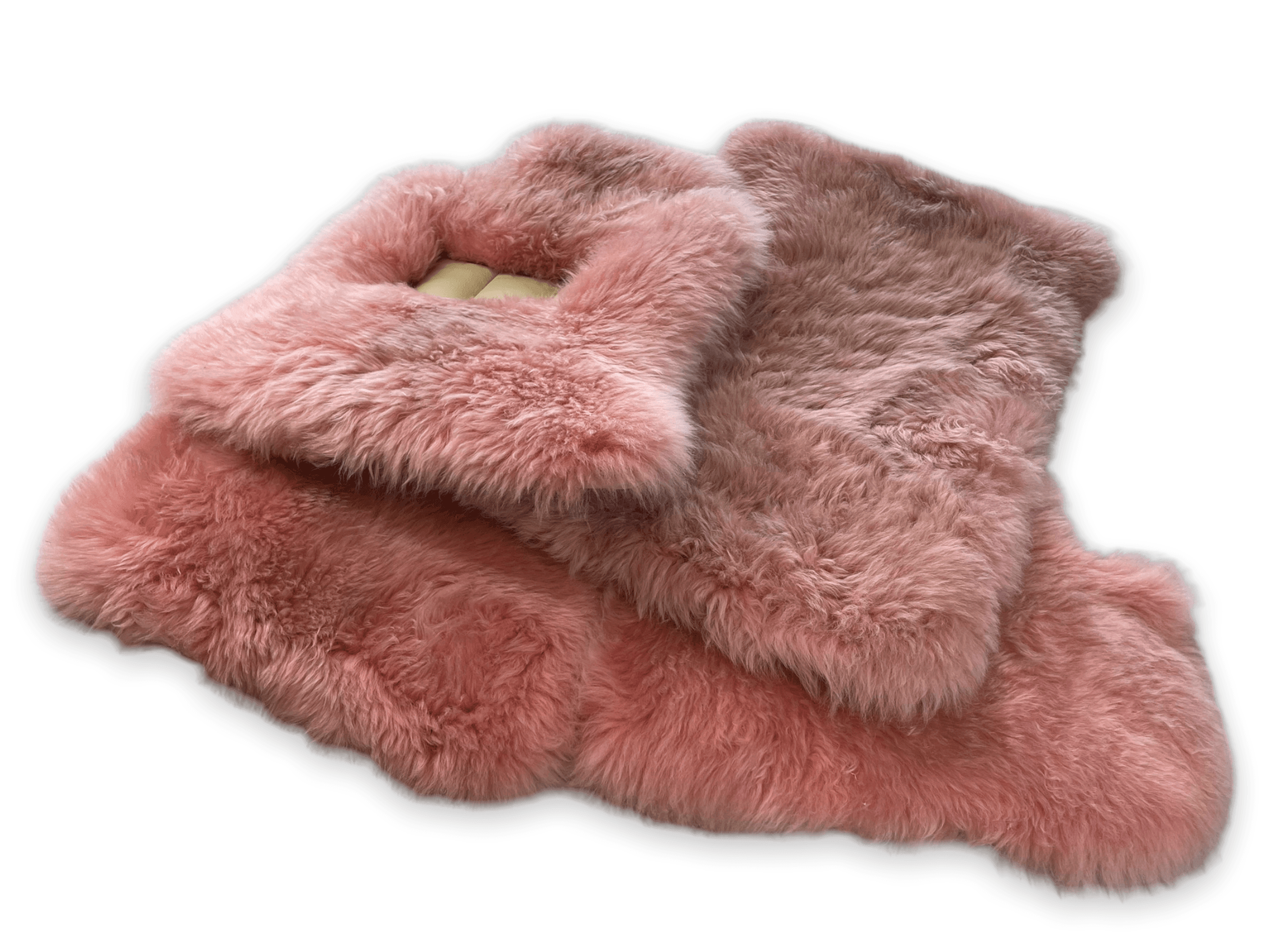 Pink Sheepskin Floor Mats For Rolls Royce Cullinan Er56 Design Brand - AutoWin