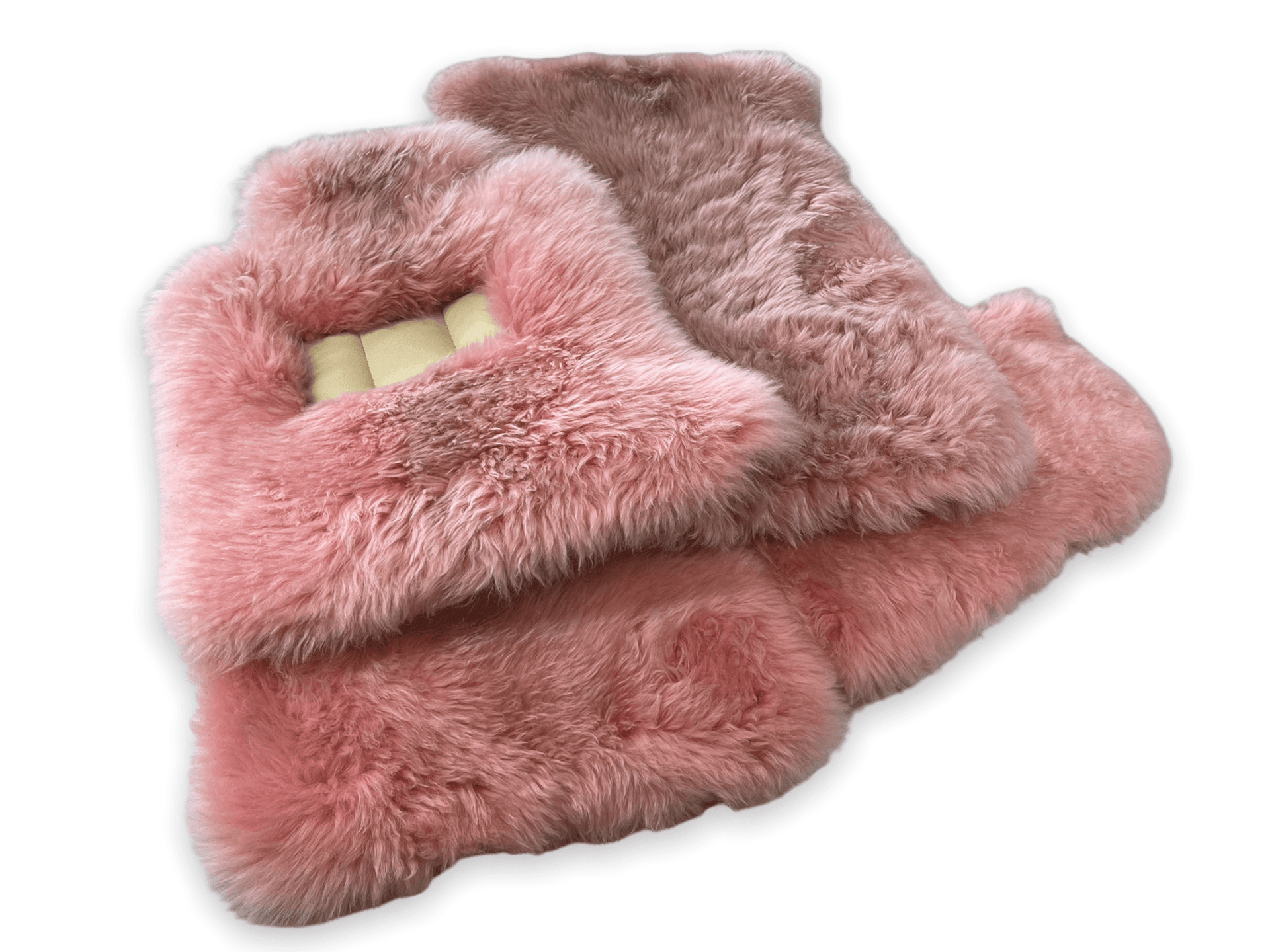 Pink Sheepskin Floor Mats For Rolls Royce Cullinan Er56 Design Brand - AutoWin