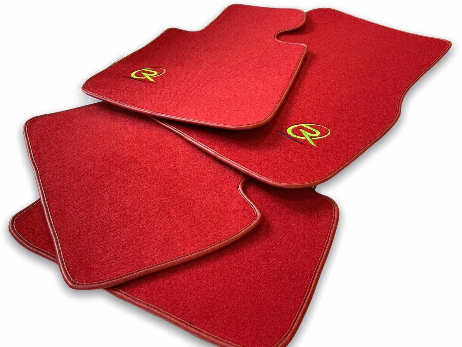 Red Floor Mats For BMW 3 Series E46 4-door Sedan ROVBUT Brand Tailored Set Perfect Fit Green SNIP Collection - AutoWin
