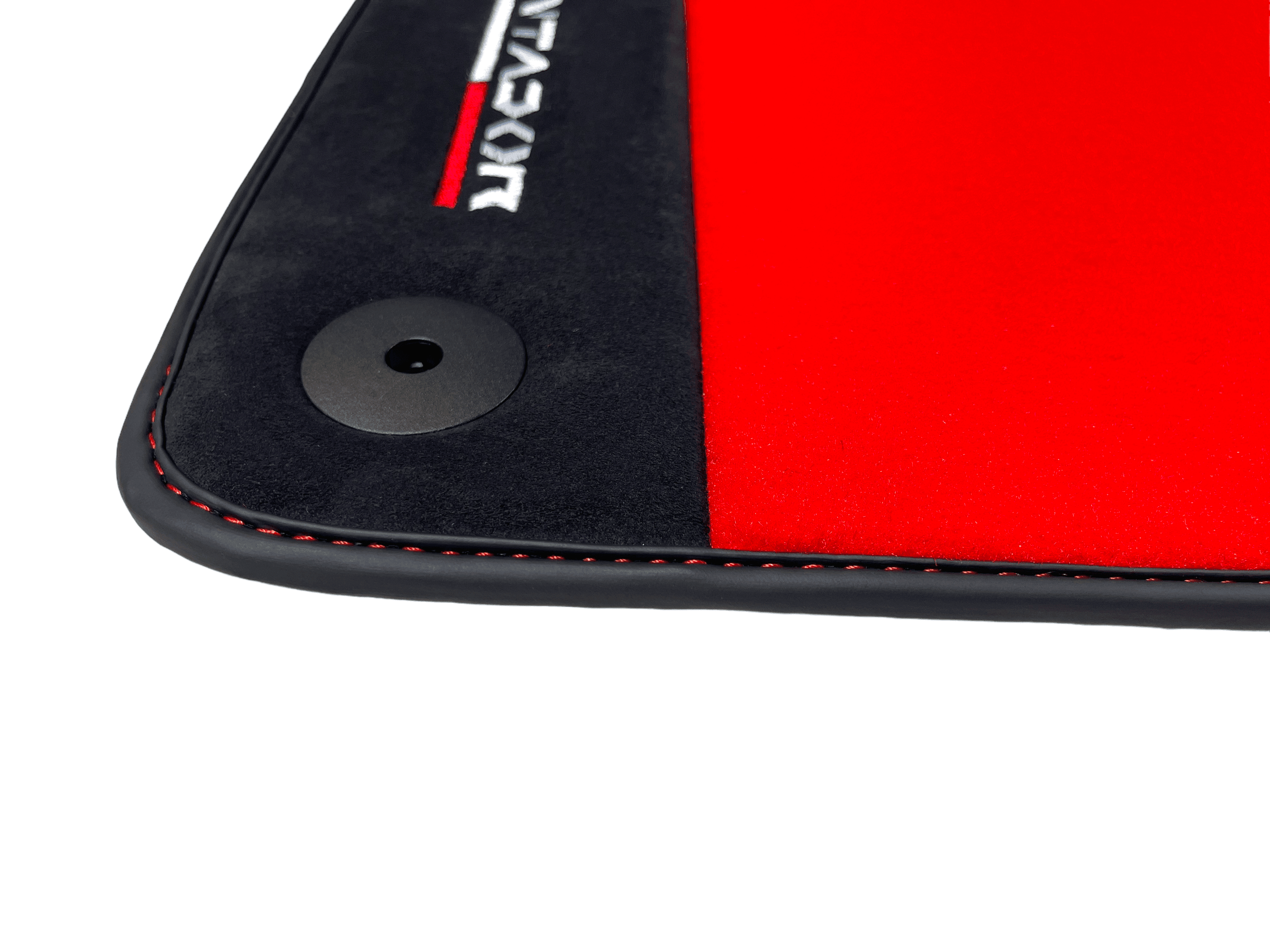 Red Floor Mats for Lamborghini Aventador With Alcantara Leather - AutoWin
