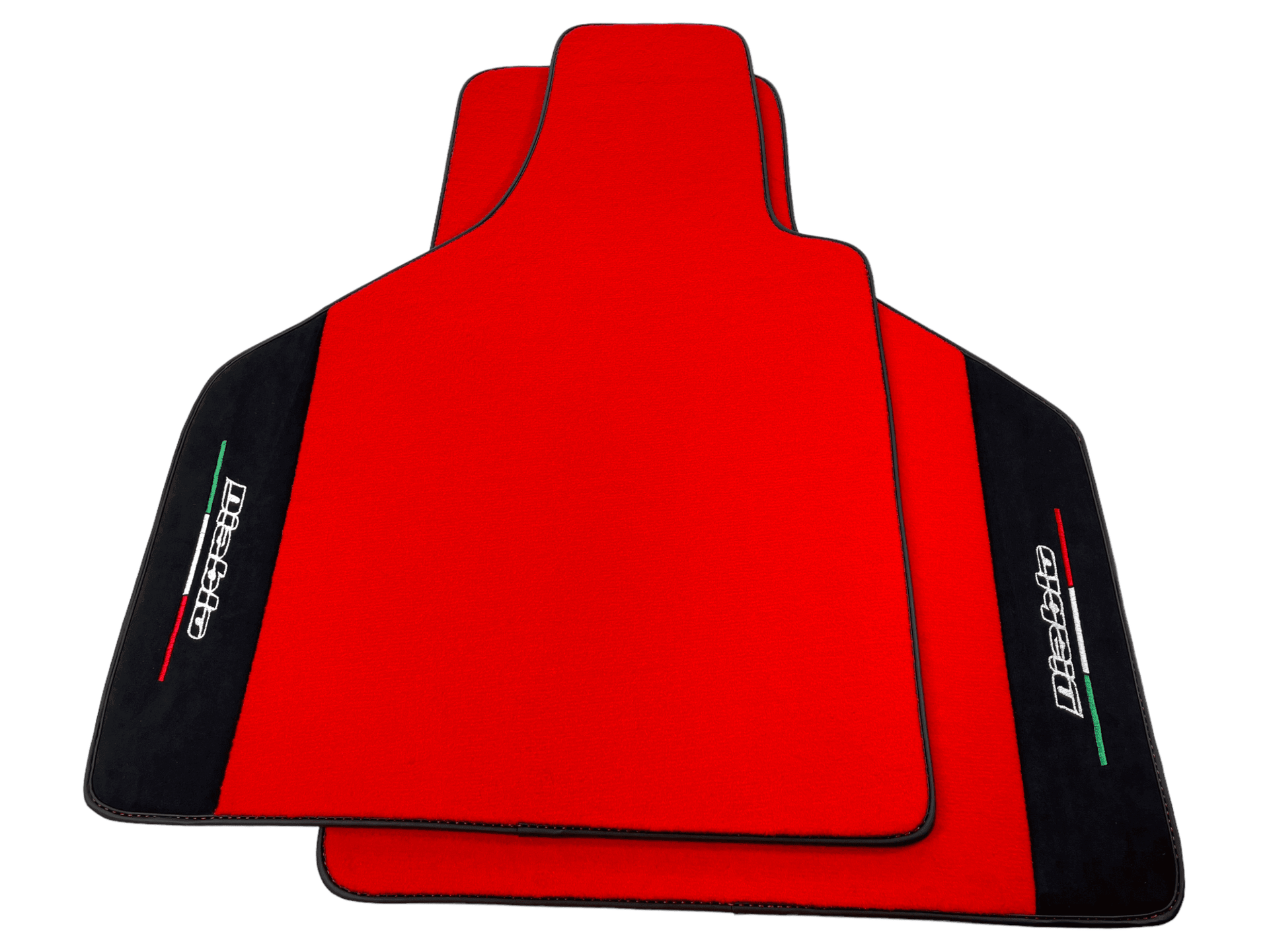 Red Floor Mats for Lamborghini Diablo 1990-2001 With Alcantara Leather - AutoWin