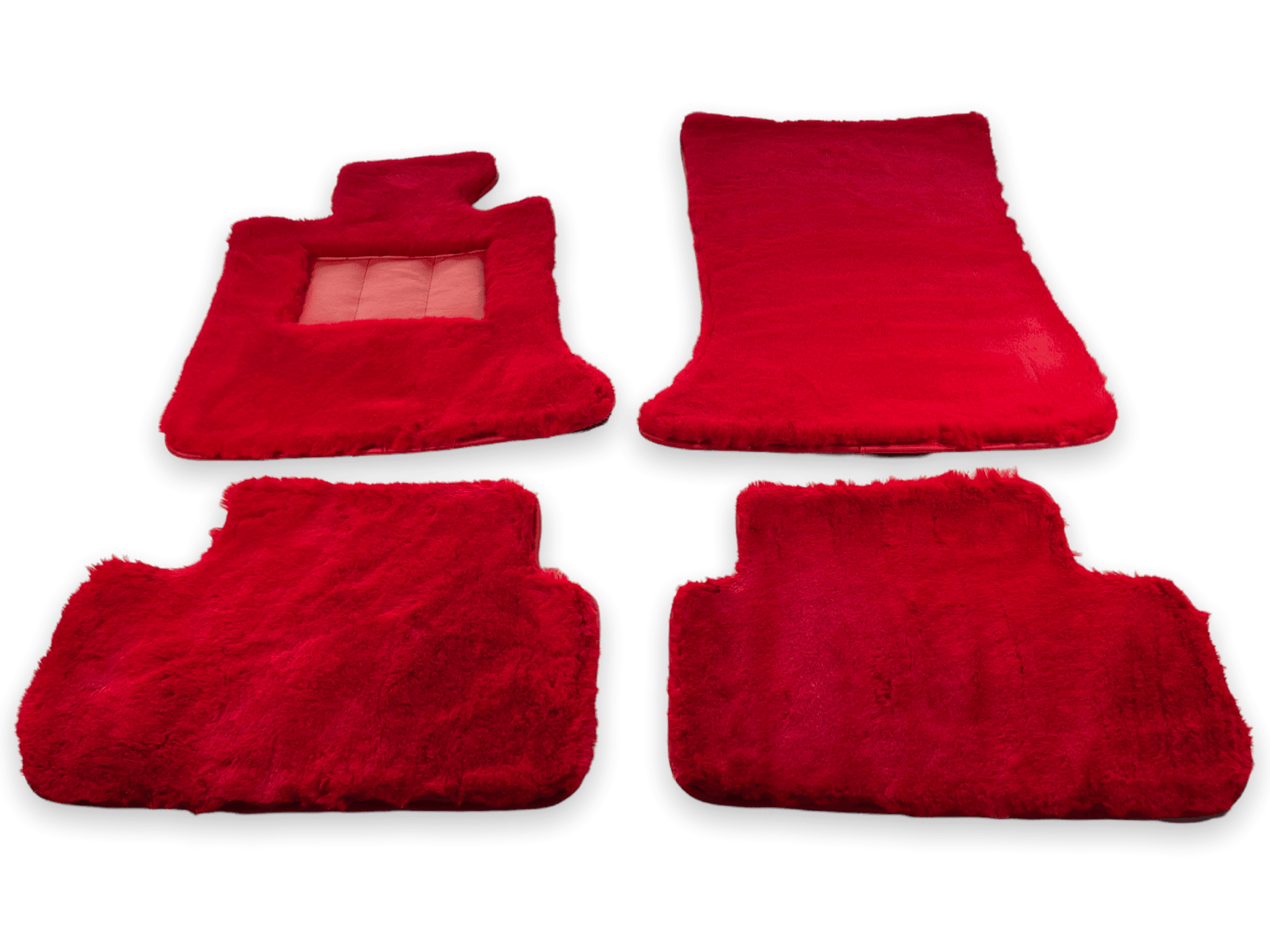 Red Sheepskin Floor Mats For Rolls Royce Wraith 2013–2023 Er56 Design - AutoWin