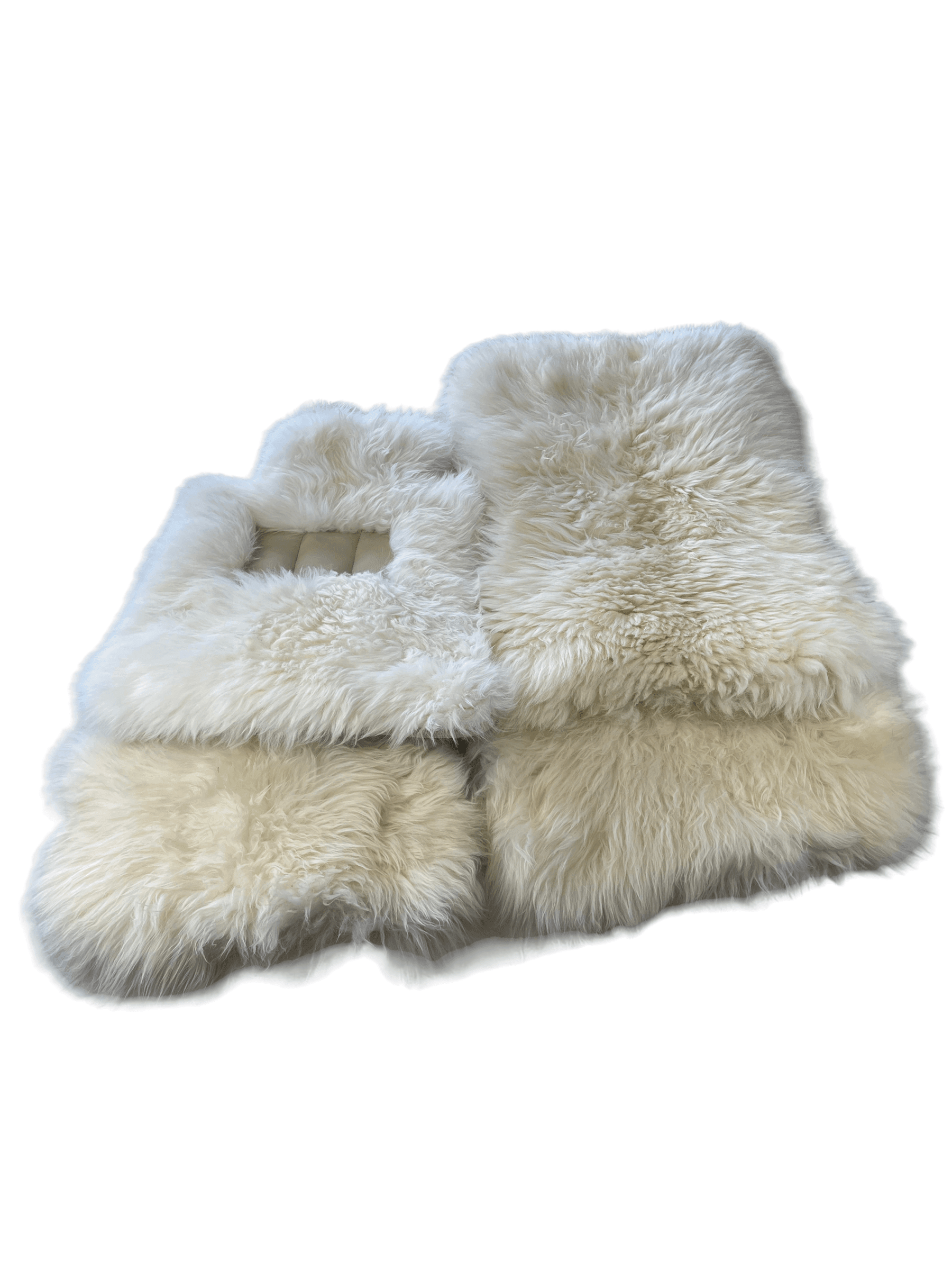 White Sheepskin Floor Mats For Rolls Royce Wraith 2013–2023 Er56 Design - AutoWin