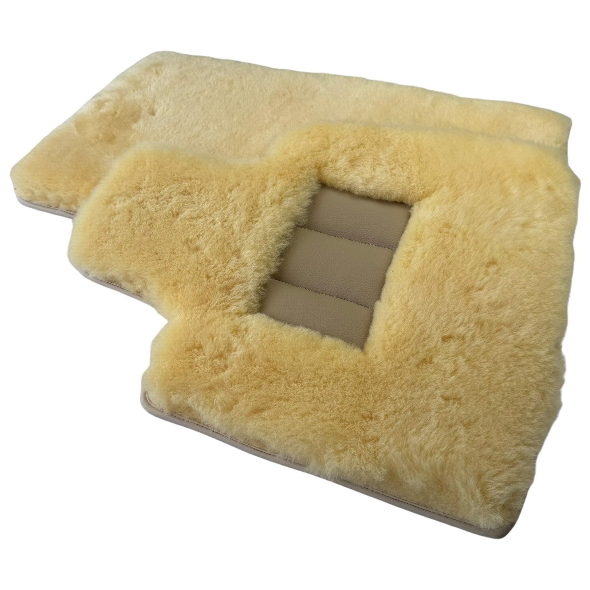 Natural Color Medical Sheepskin Floor Mats for Rolls Royce Phantom VIII (2017-2024) | Relugan - AutoWin