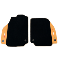 Black Floor Mats For Ferrari 488 Pista Spider (2019-2021) with Beige Nappa Leather - AutoWin