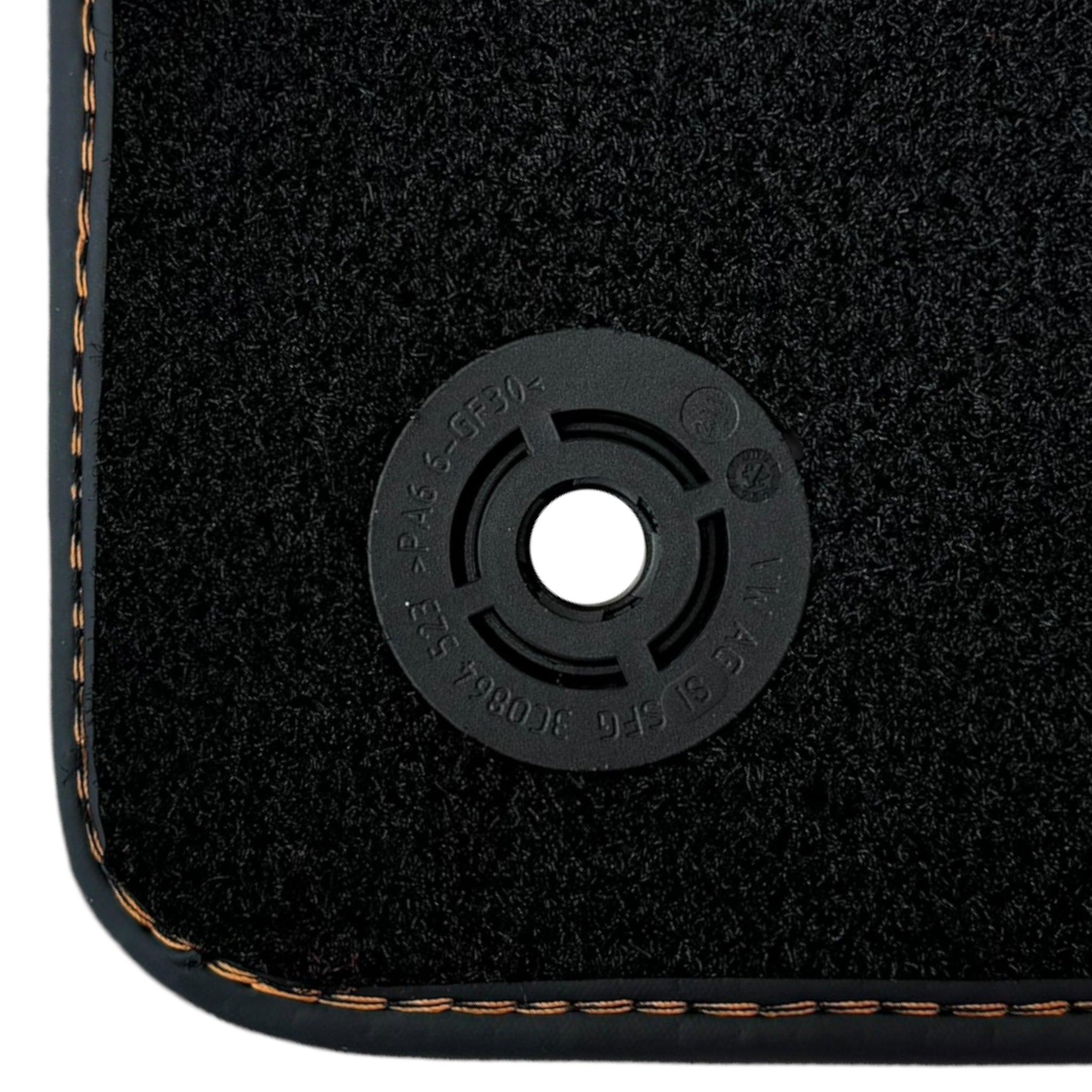 Customizable Black Floor Mats for Lamborghini Urus with Yellow Leather - AutoWin