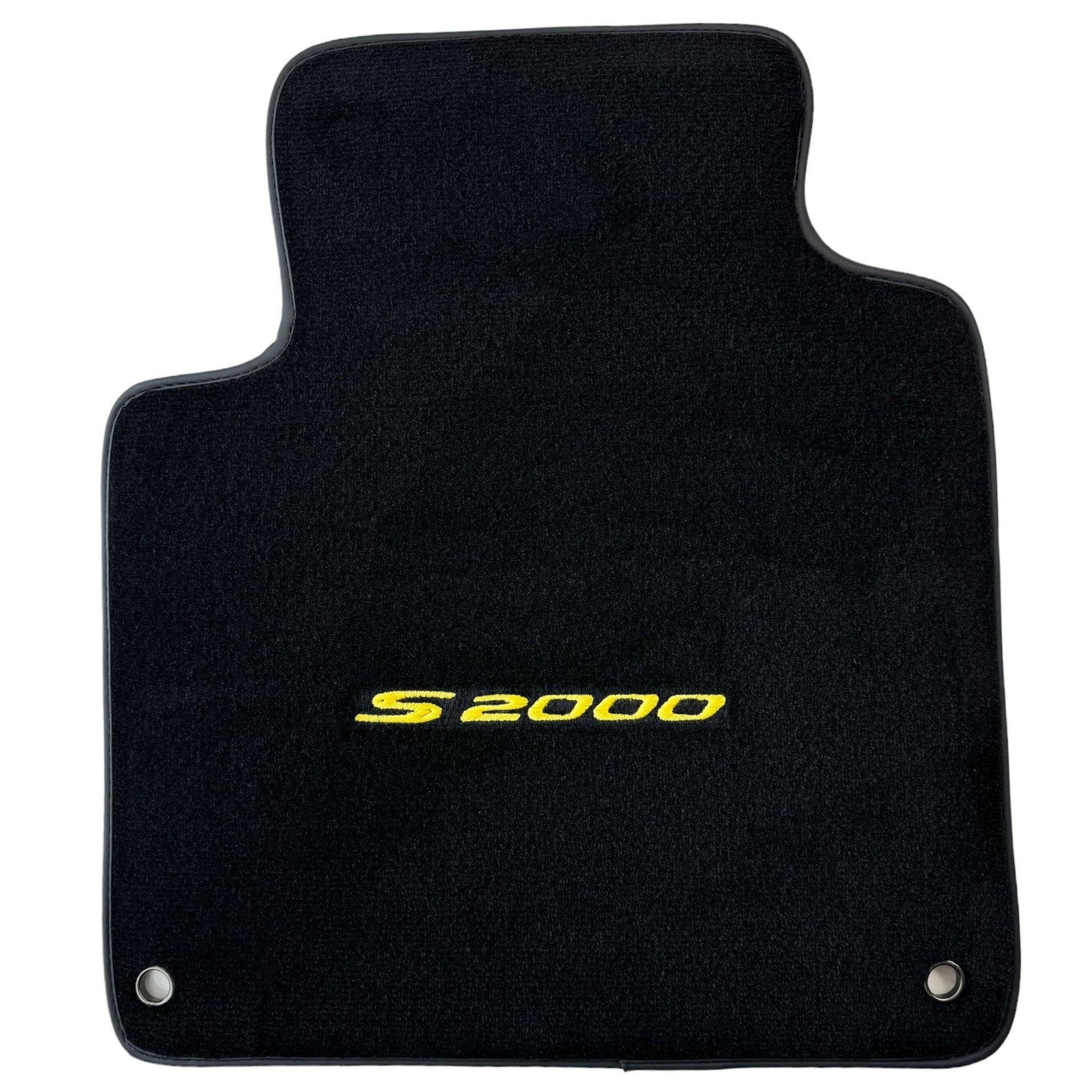 Floor Mats for Honda S2000 (1999–2004) Black Tailored with Yellow S2000 Logo - AutoWin