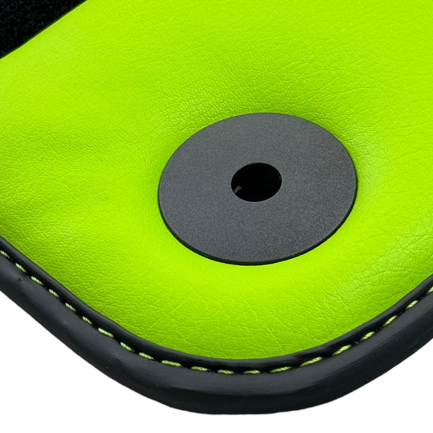 Black Floor Mats for Lamborghini Urus with Green Leather | Black Logo - AutoWin