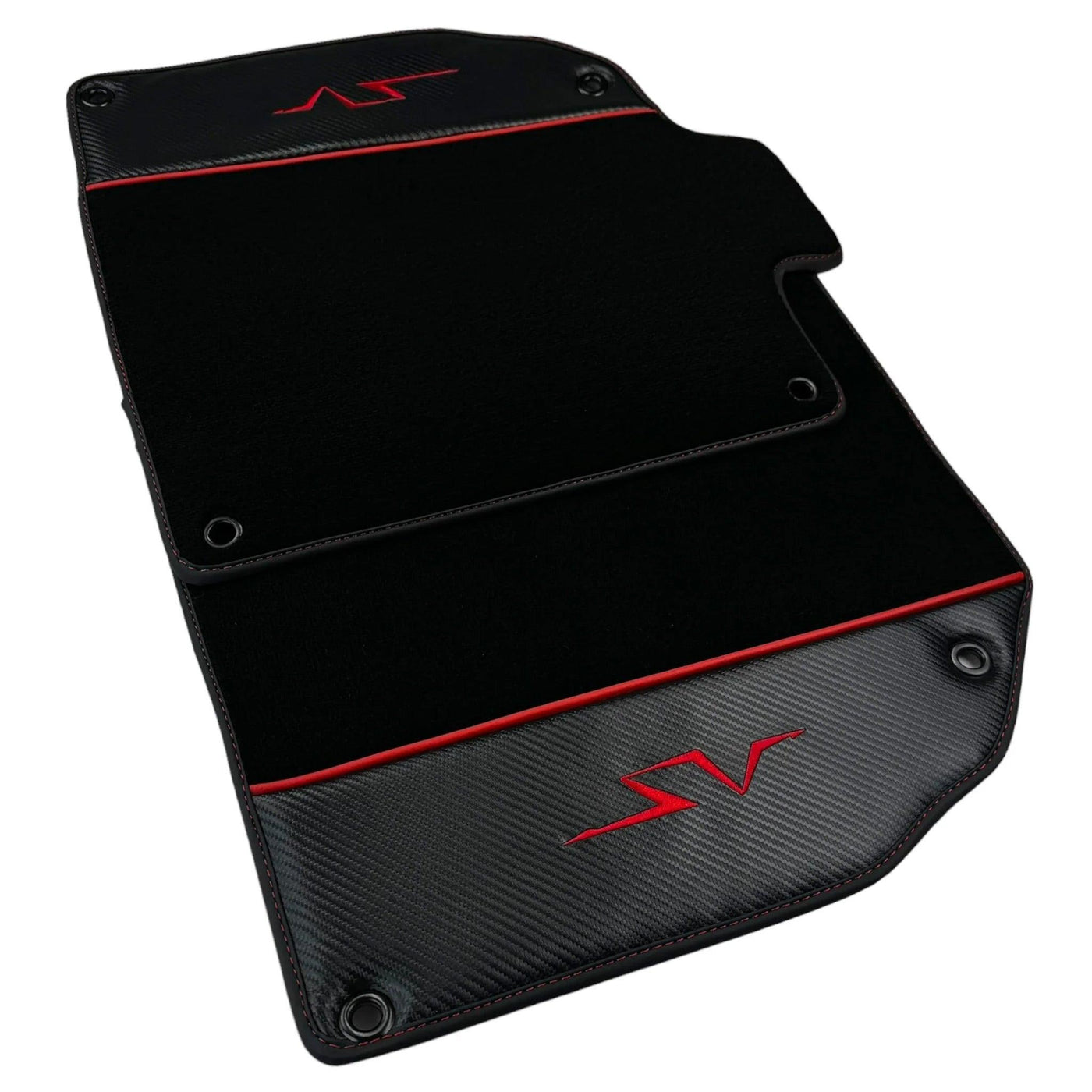 Black Floor Mats for Lamborghini Aventador SV with Carbon Fiber - AutoWin