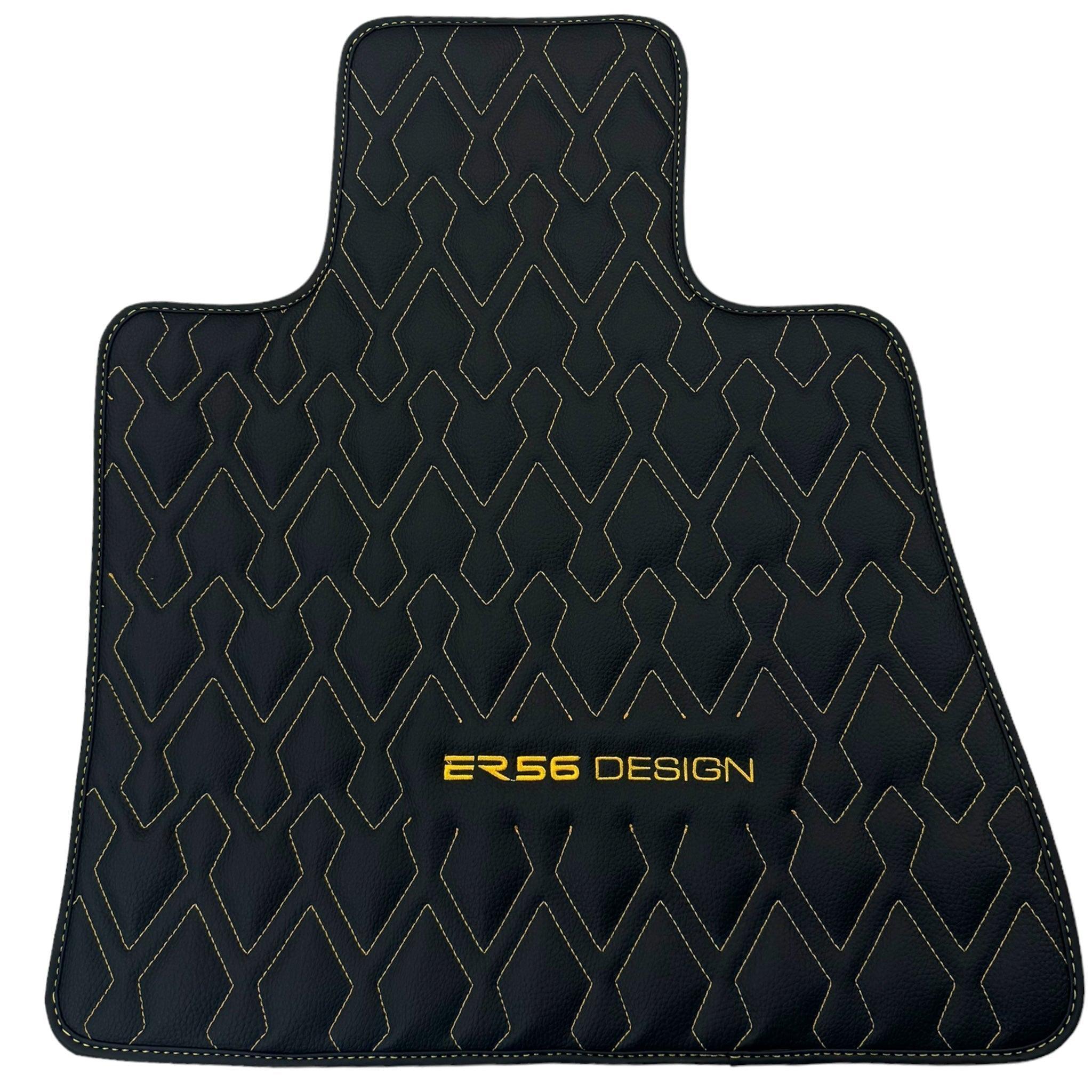 Black Leather Floor Mats for Rolls-Royce Spectre (2023-2024) ER56 Design - AutoWin