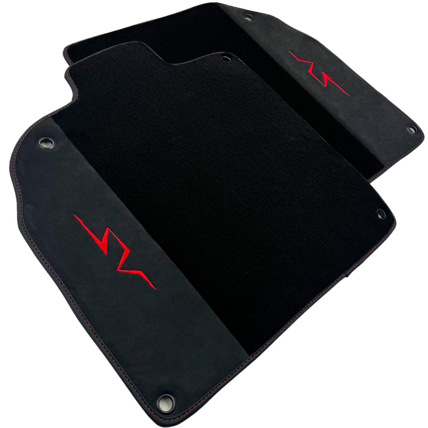 Black Floor Mats for Lamborghini Aventador SV with Alcantara Leather - AutoWin