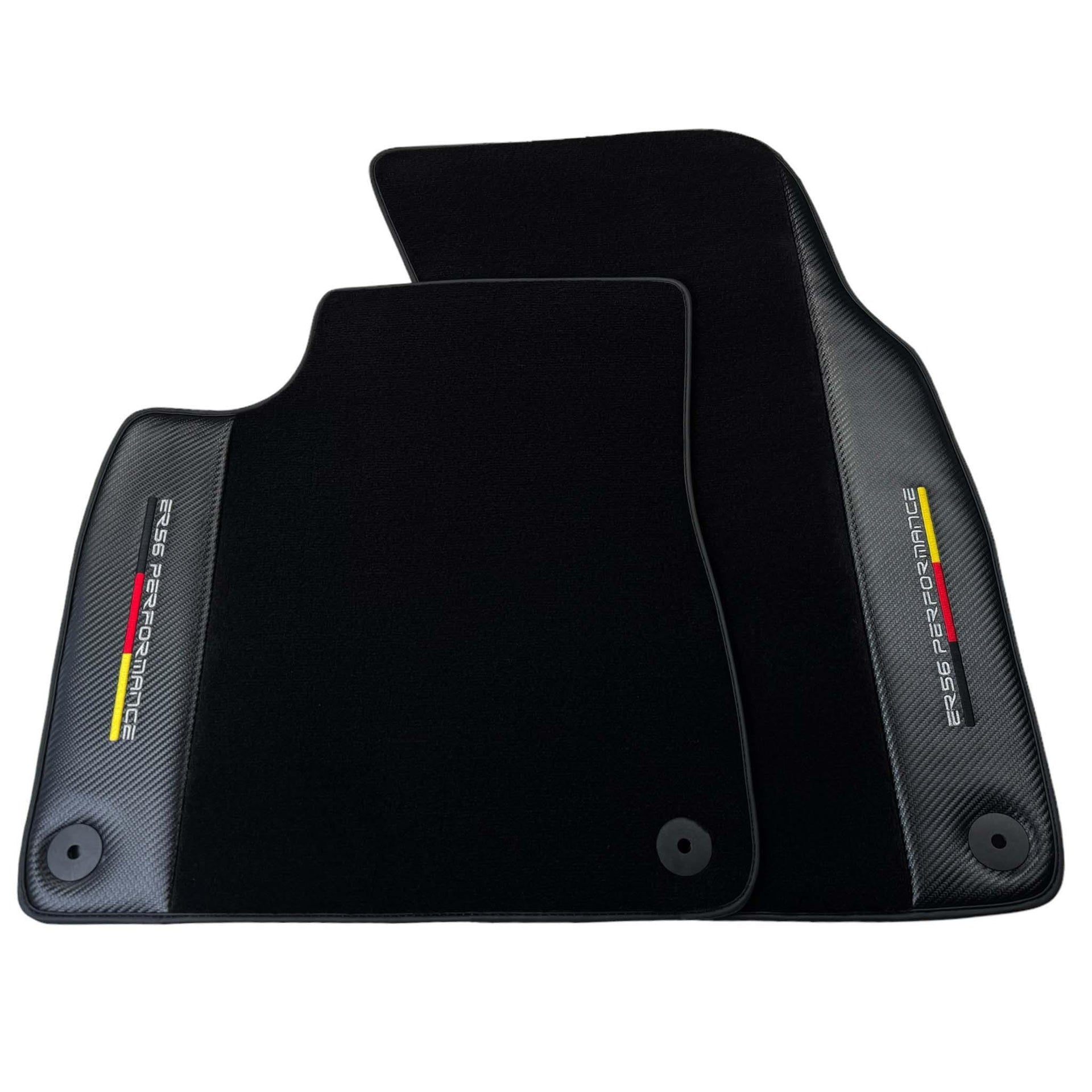 Black Floor Mats for Porsche 981 Boxster (2013-2016) with Carbon | ER56 Performance - AutoWin