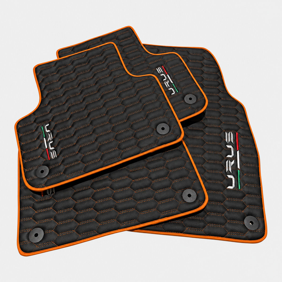 Black Floor Mats with Leather for Lamborghini Urus (2018-2026) - Various Colors
