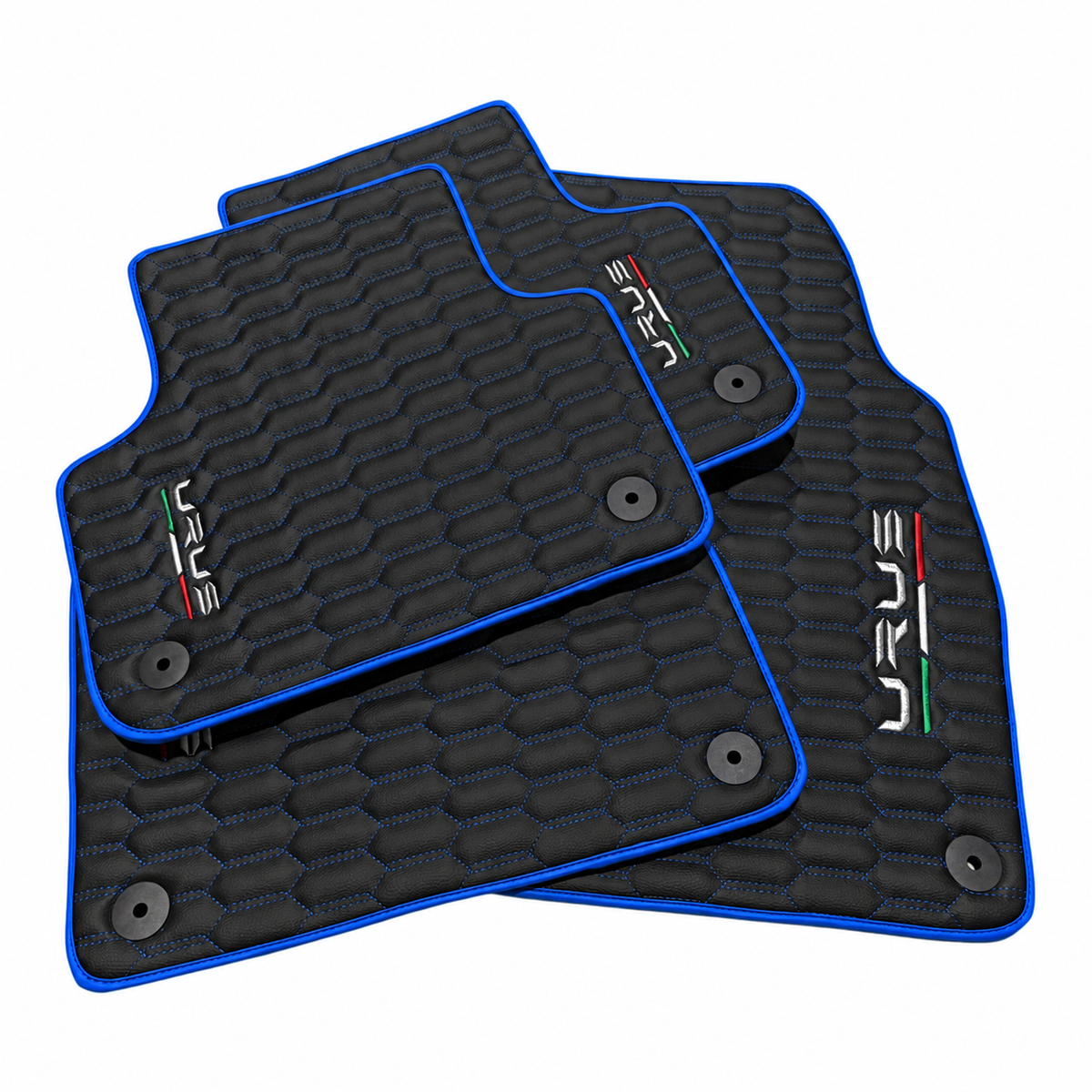 Black Floor Mats with Leather for Lamborghini Urus (2018-2026) - Various Colors