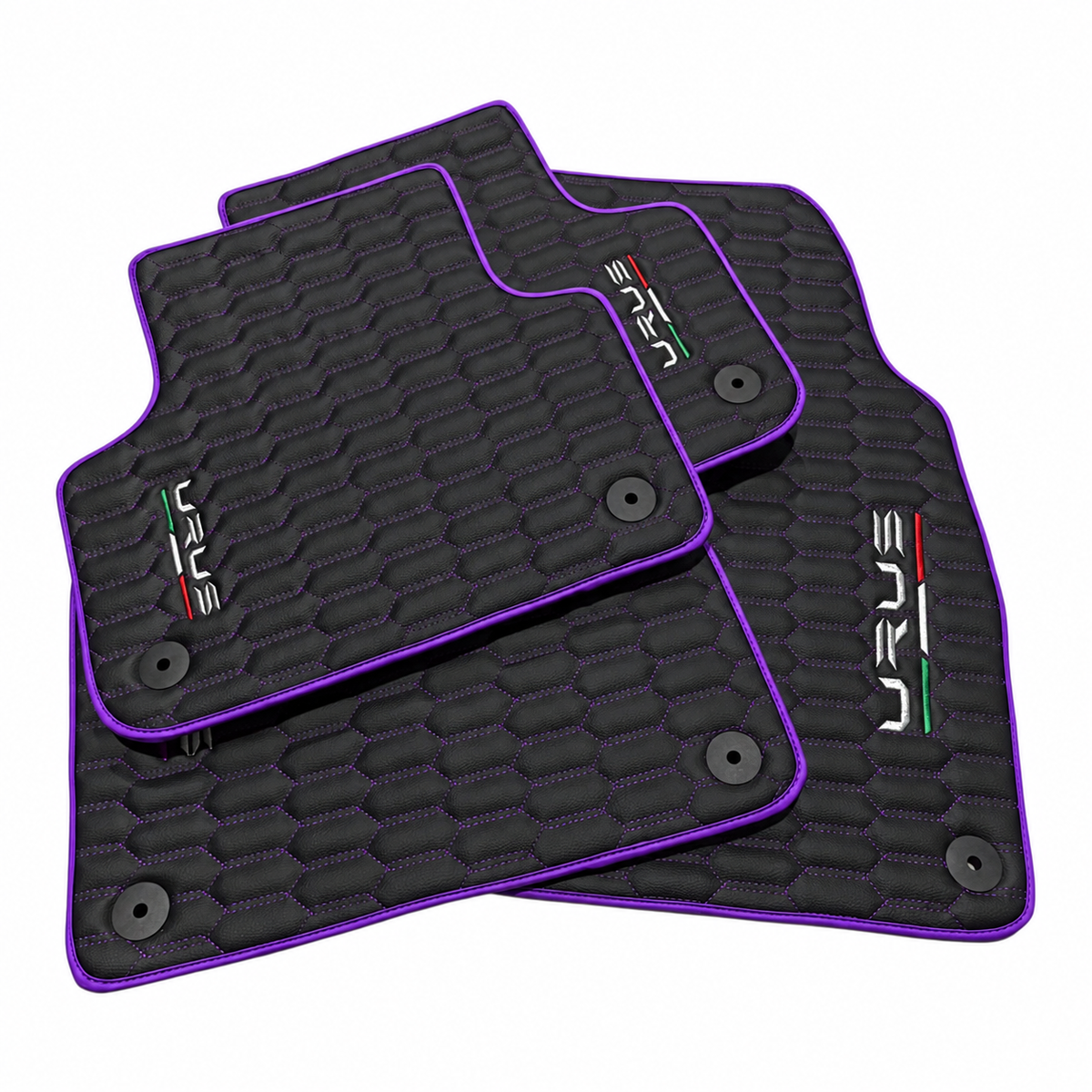 Black Floor Mats with Leather for Lamborghini Urus (2018-2026) - Various Colors