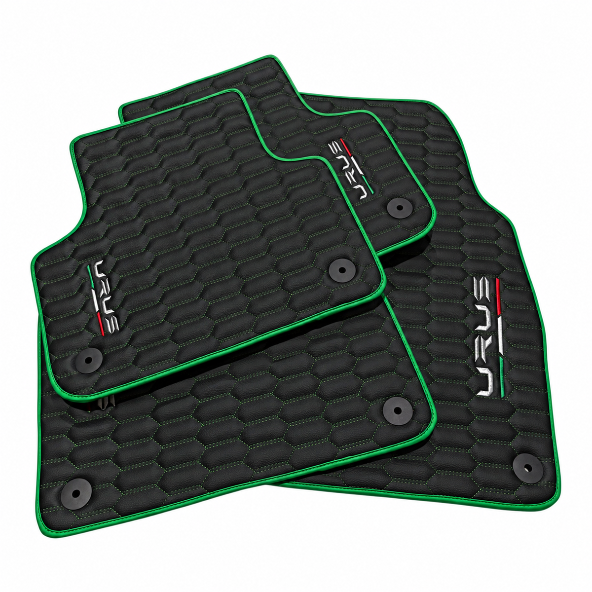 Black Floor Mats with Leather for Lamborghini Urus (2018-2026) - Various Colors