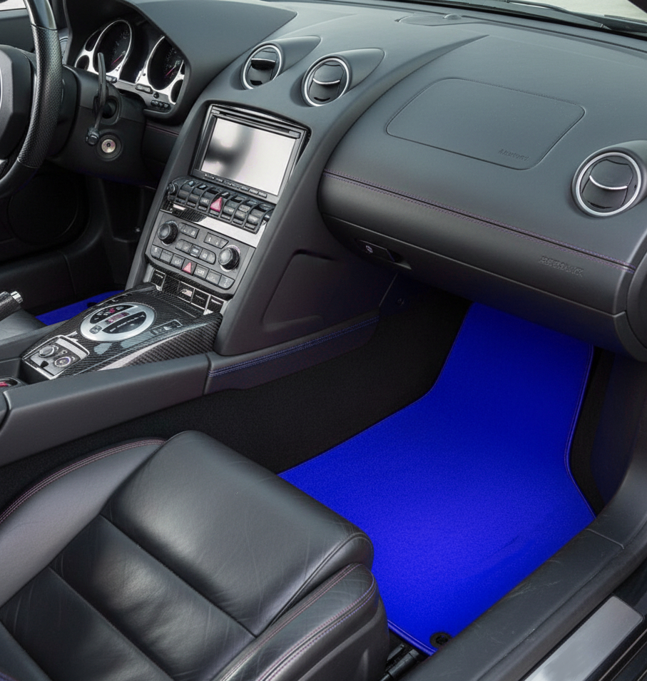 Custom Floor Mats for Lamborghini Gallardo Blue Color