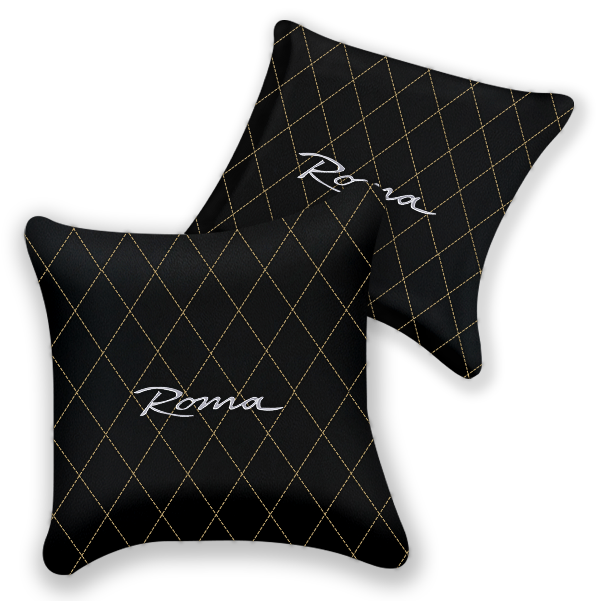 Customizable Black Leather Pillows for Ferrari Portofino (2018-2023)