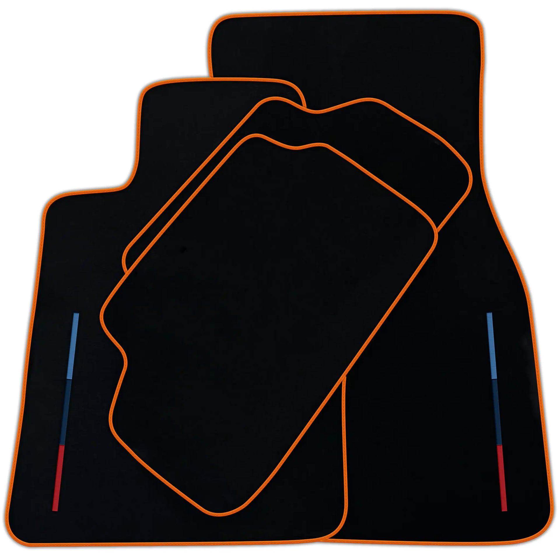 Black Floor Mats For BMW X5 Series F15 With Color Stripes Tailored Set Perfect Fit 2013-2017 | Various Trim Colors