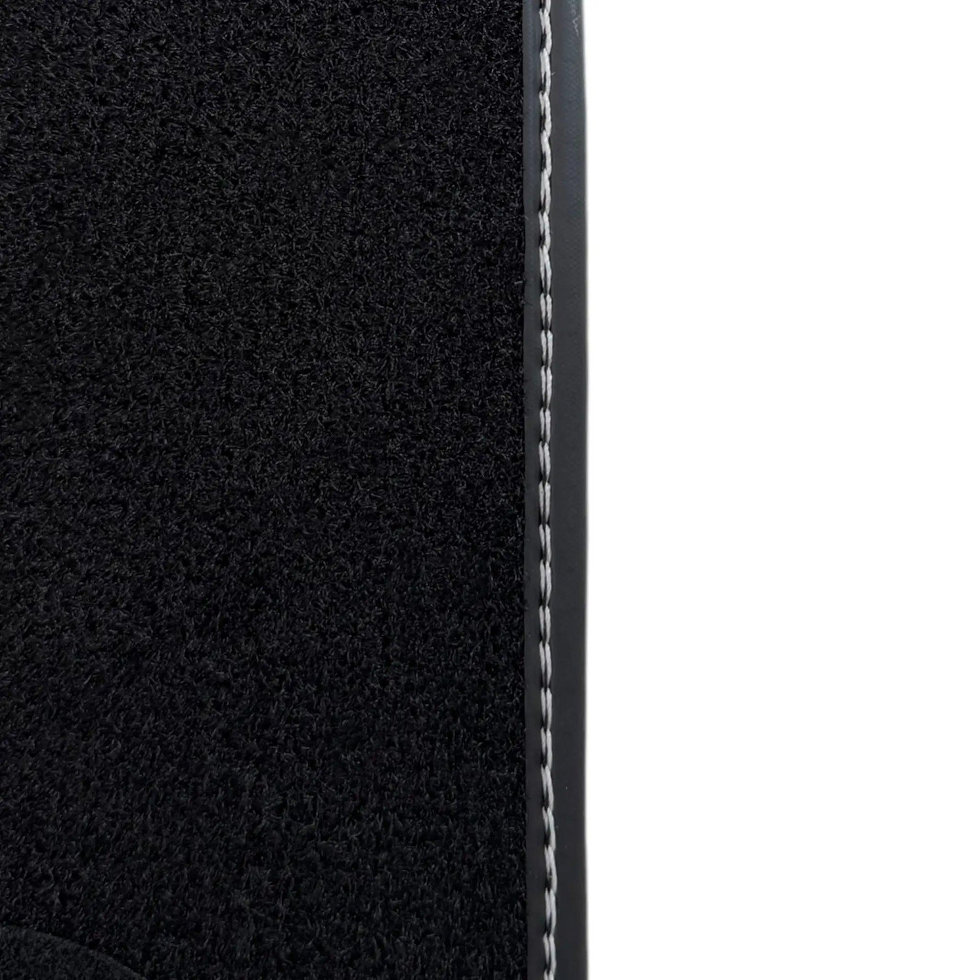 Black Floor Mats for Rolls Royce Ghost Series I 2010-2020 with Gray Leather Borders