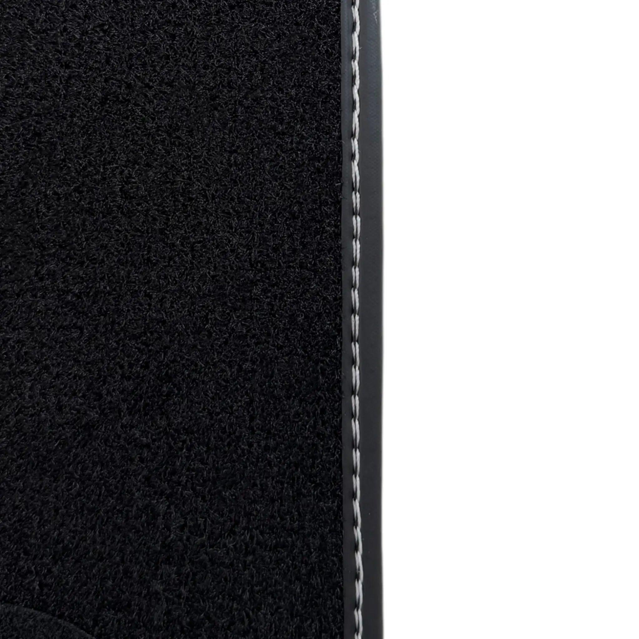Black Floor Mats for Rolls Royce Phantom Sedan 2003-2016 with Gray Leather Borders