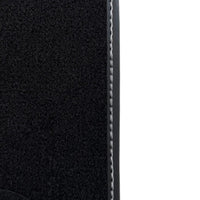 Black Floor Mats for Rolls Royce Shadow 1965-1977 with Gray Leather Borders