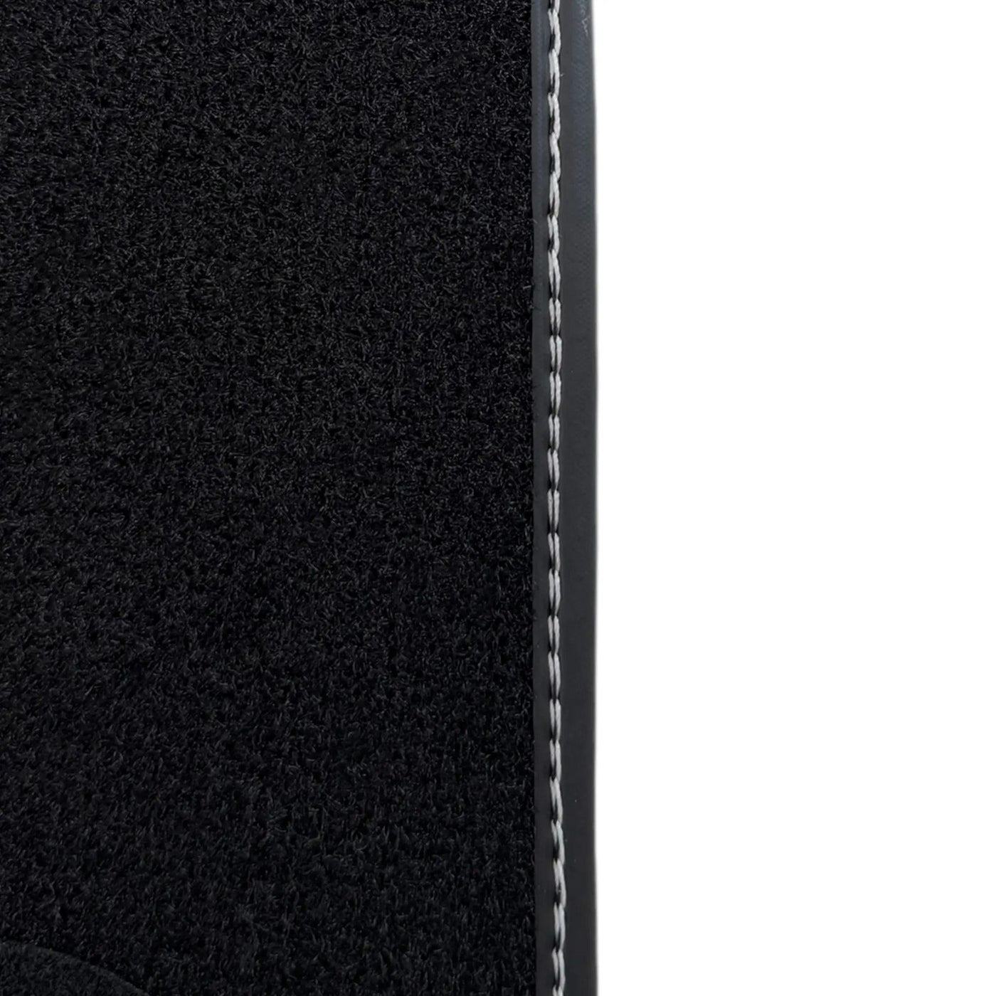 Black Floor Mats for Rolls Royce Wraith 2013–2023 with Gray Leather Borders