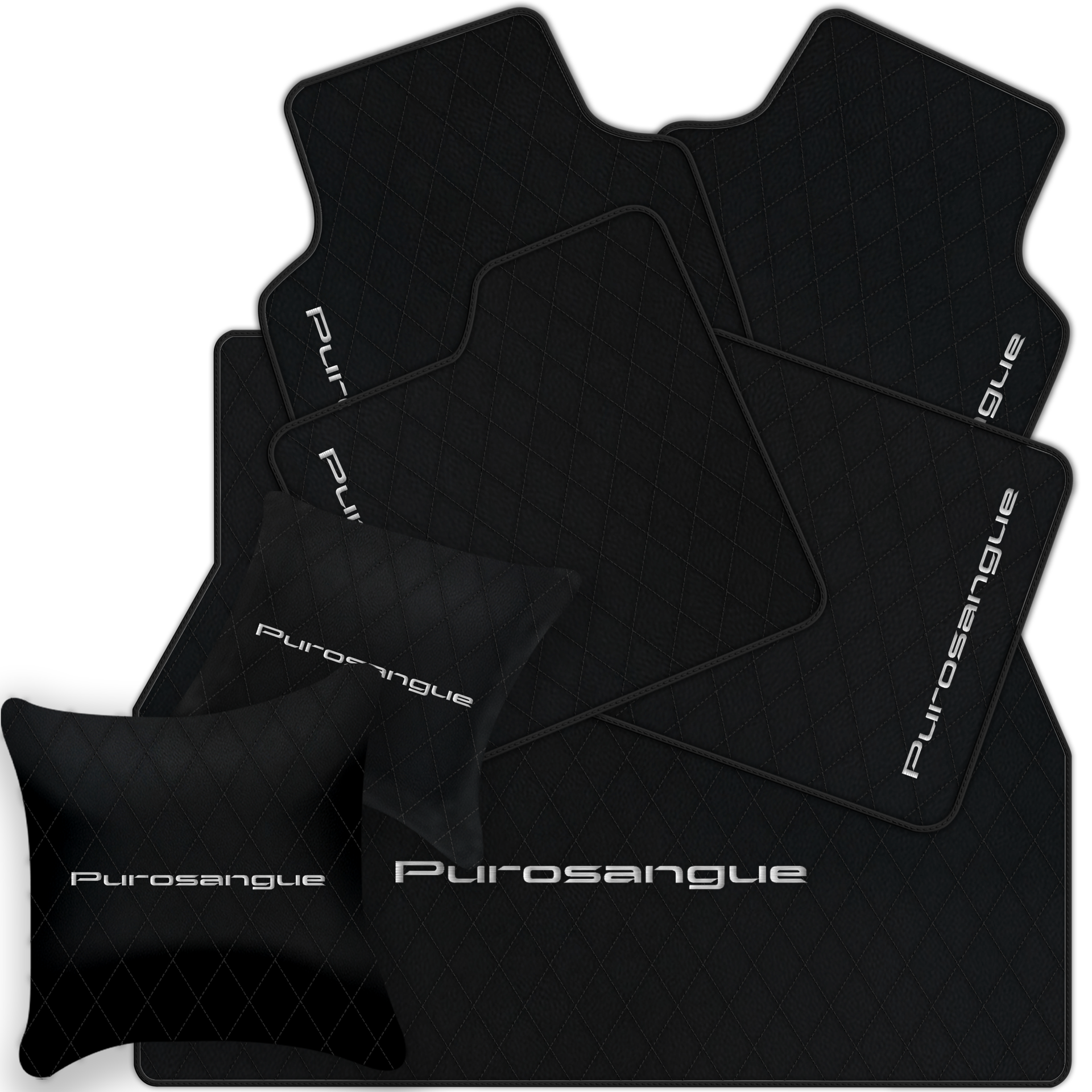 Premium Black Leather Floor Mats for Rolls Royce Shadow (1965-1977)