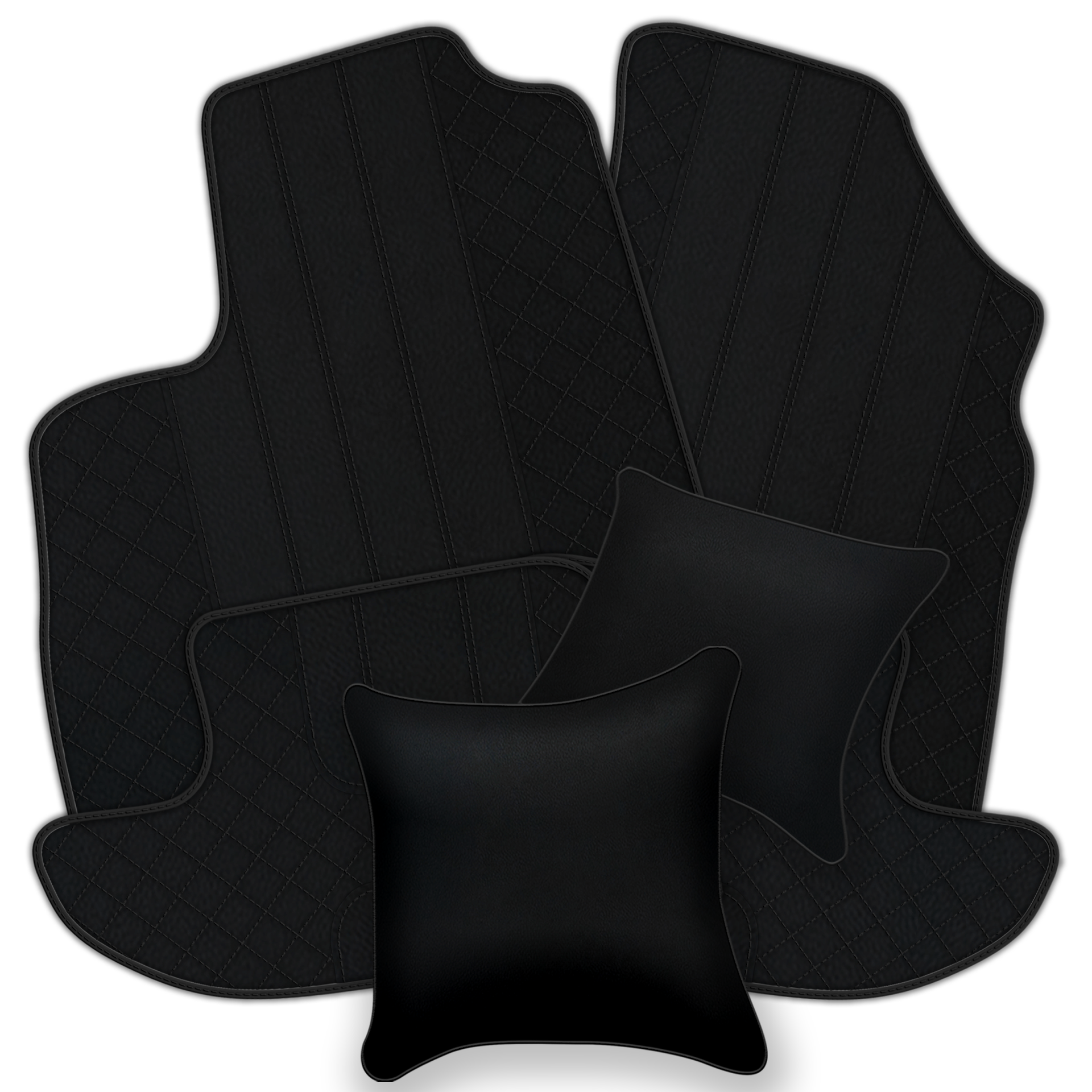 Black Leather Floor Mats for Bentley Continental GTC (2011-2018)